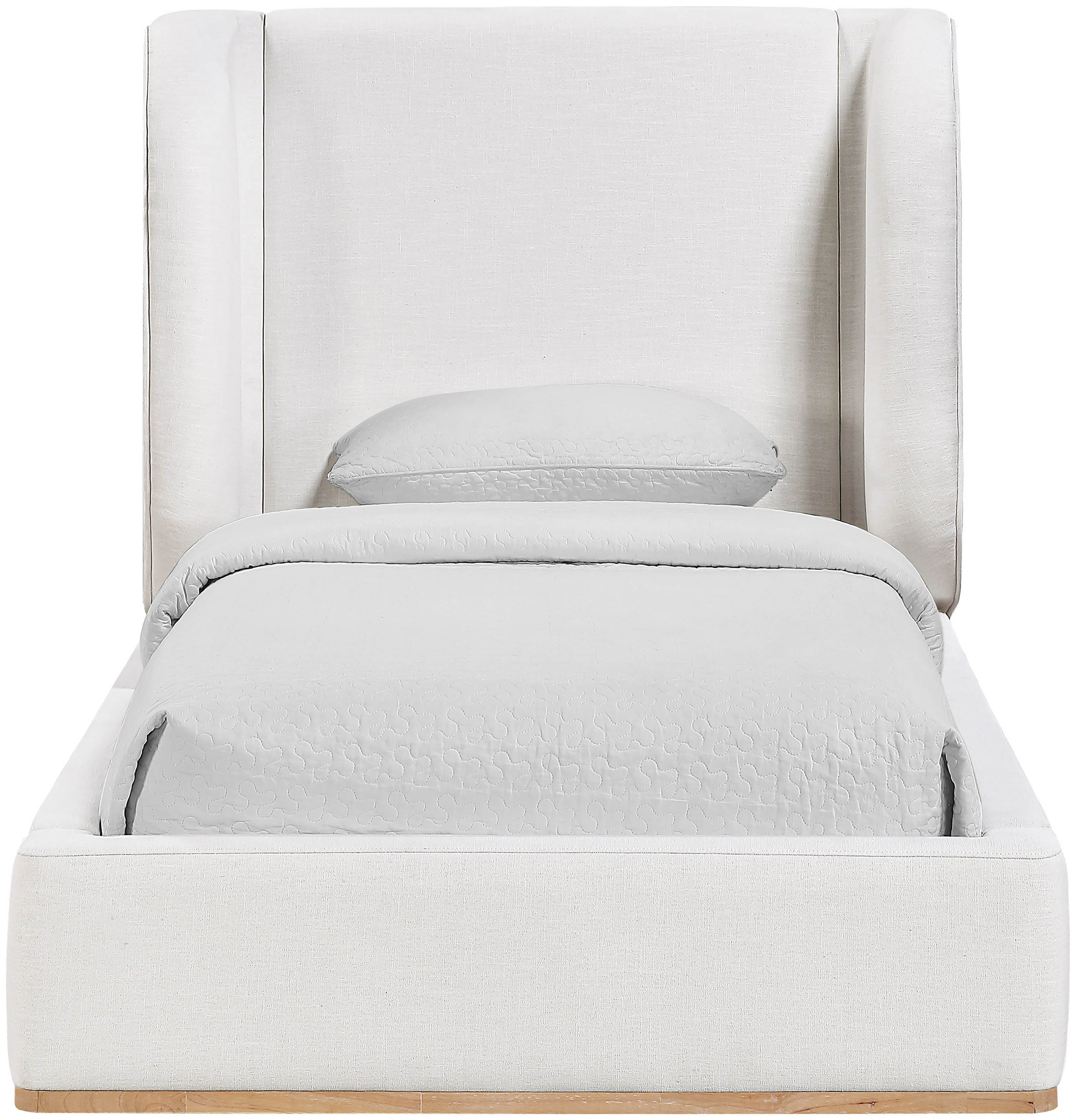 Aurin - Upholstered Twin Bed - Cream