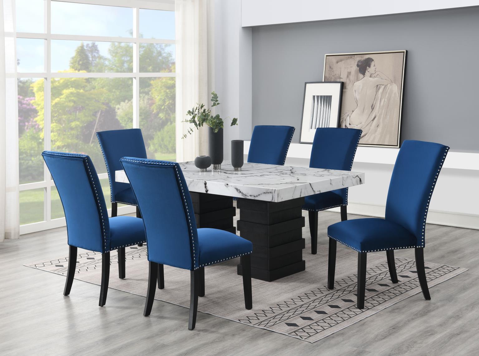 7 Pc · Dining Table, 6 Chairs