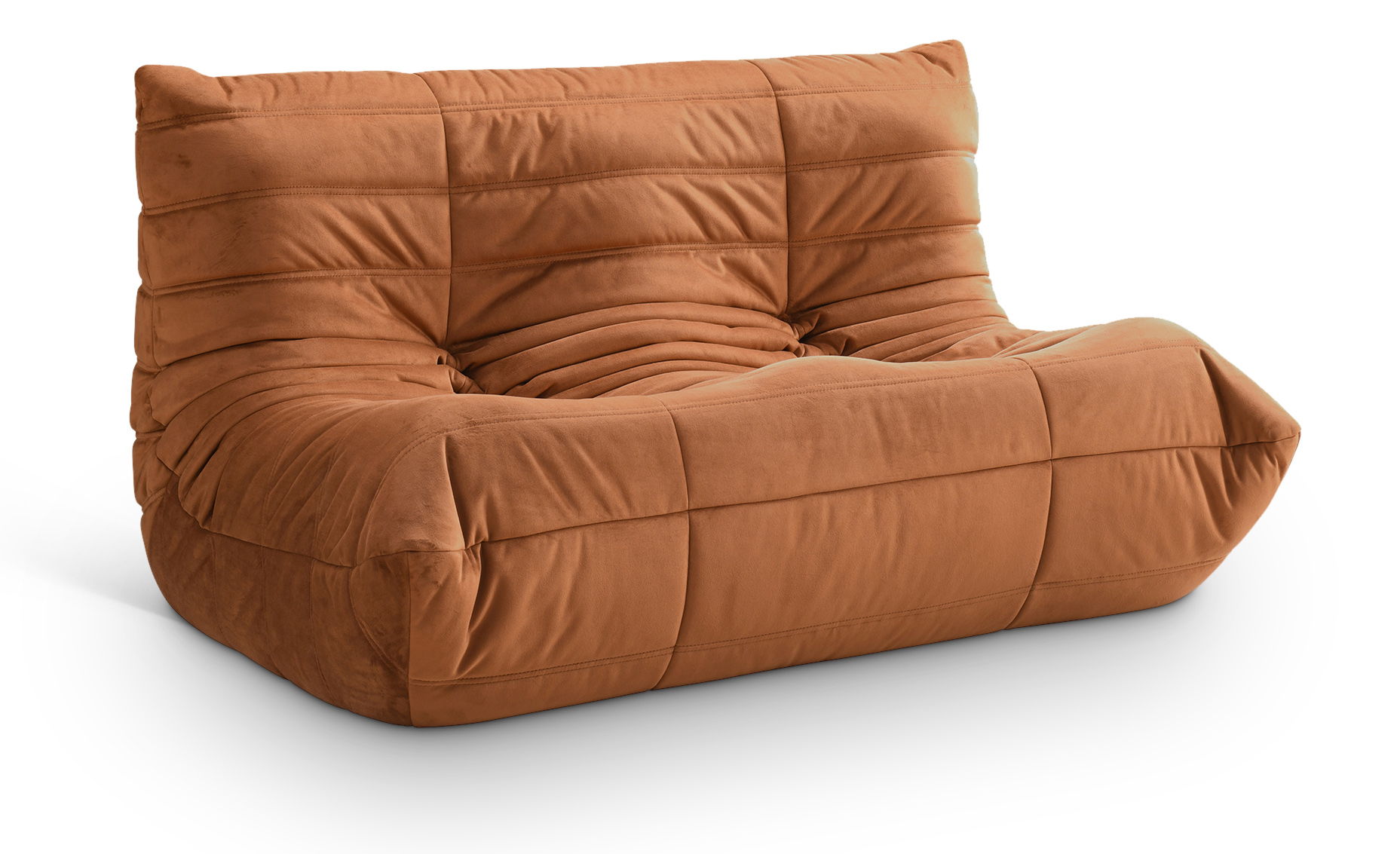 Relax - Velvet 54.75" Upholstered Loveseat - Cognac