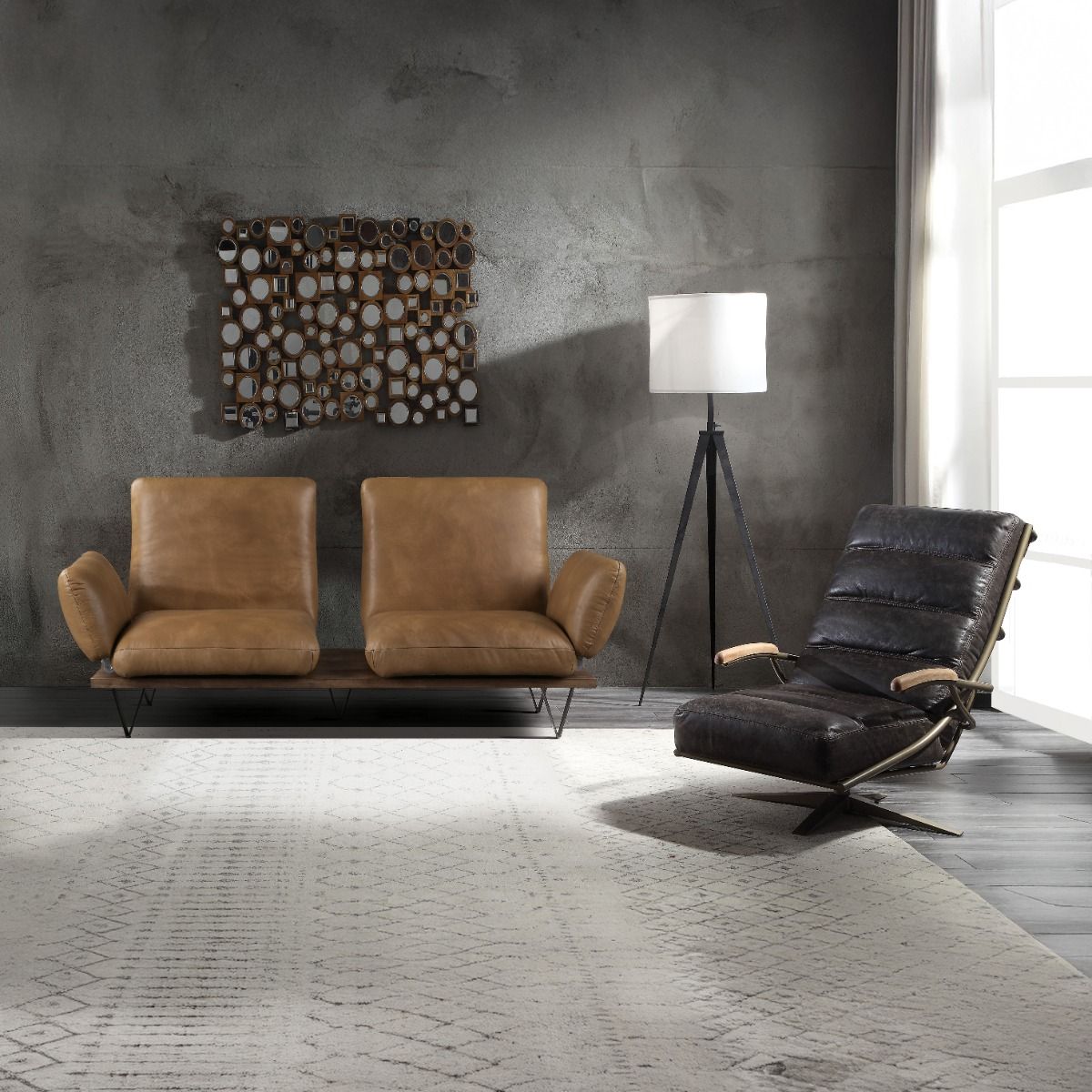Narech - Sofa With Swivel - Nutmeg Top Grain Leather, light brown, view 8