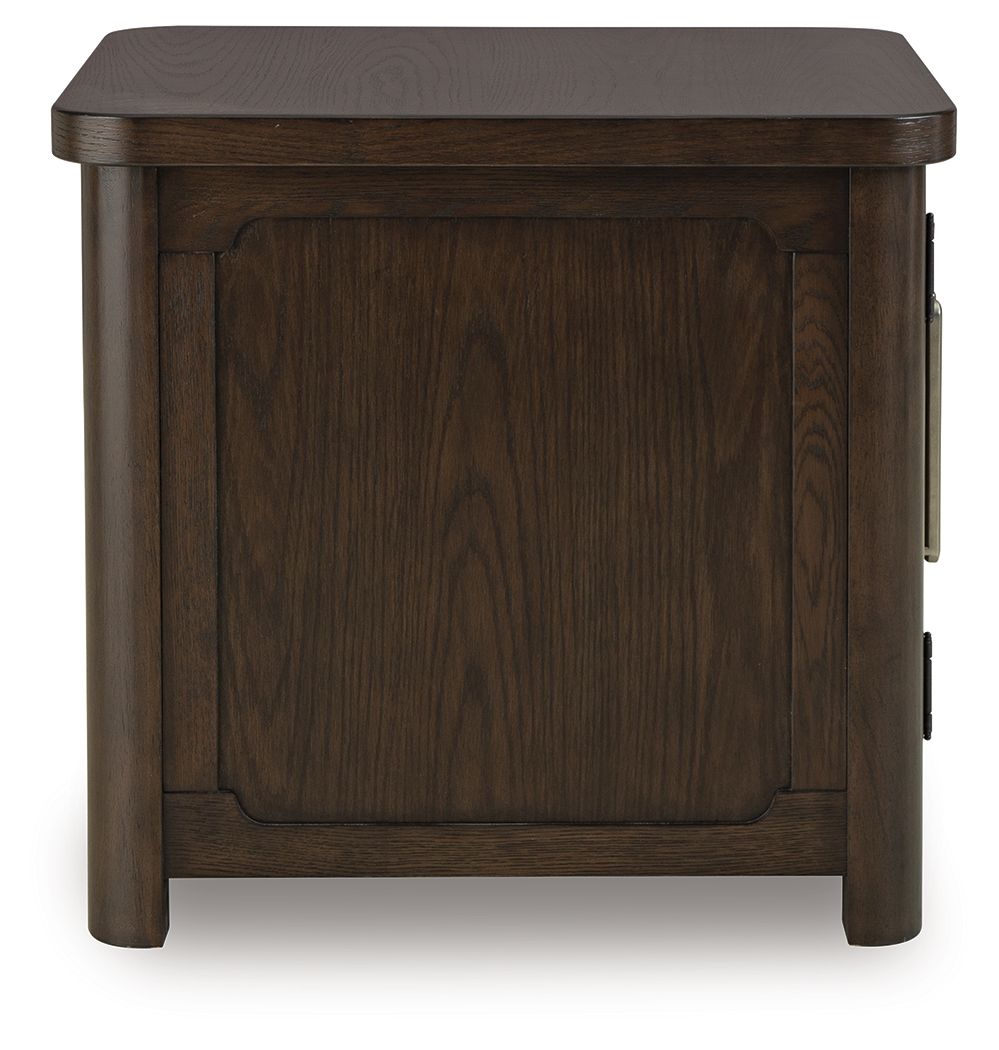 Ashley Furniture Breckington - Rectangular 2-door End Table - Dark Brown - Image 5