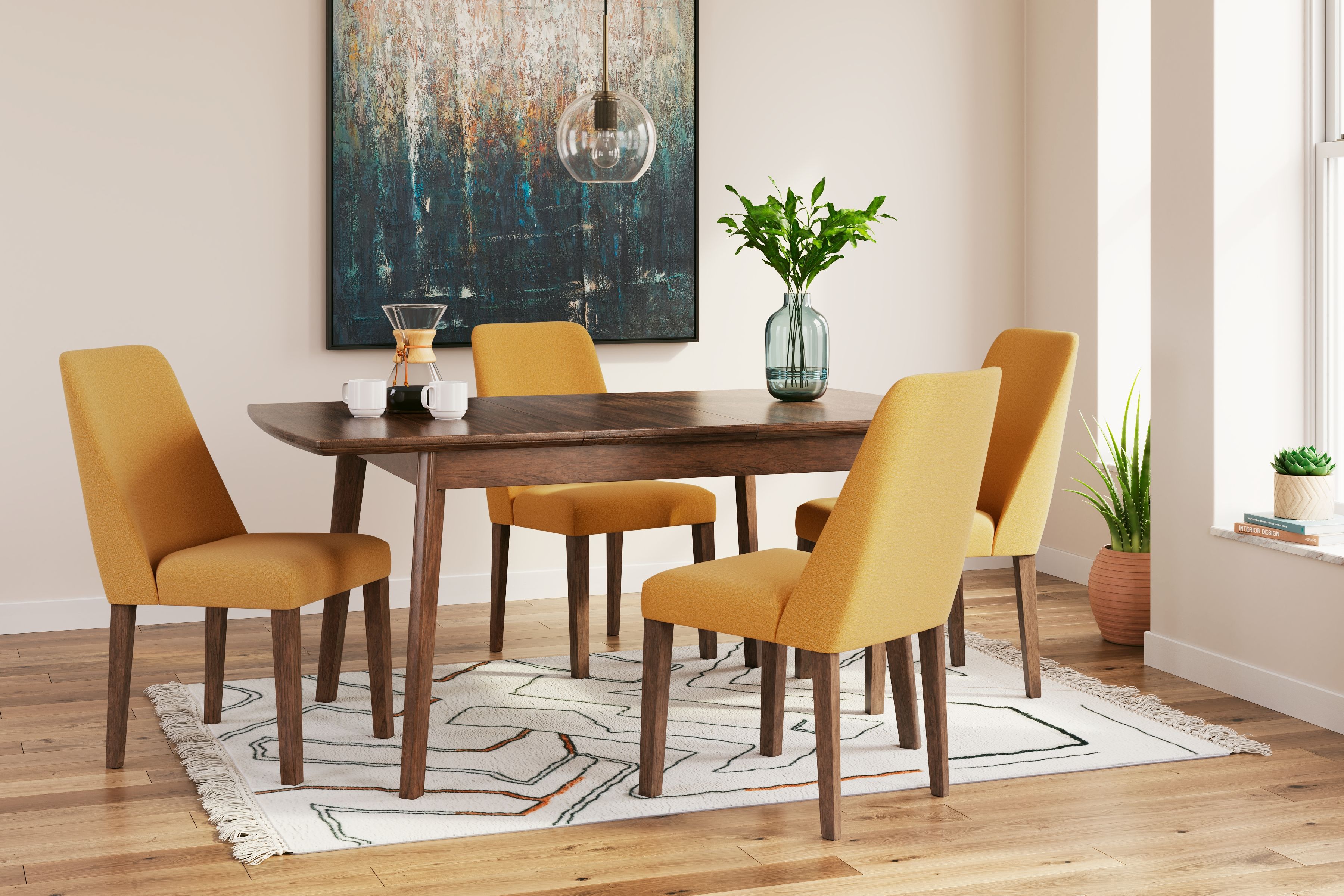 5 Pc · Butterfly Extension Table, 4 Side Chairs
