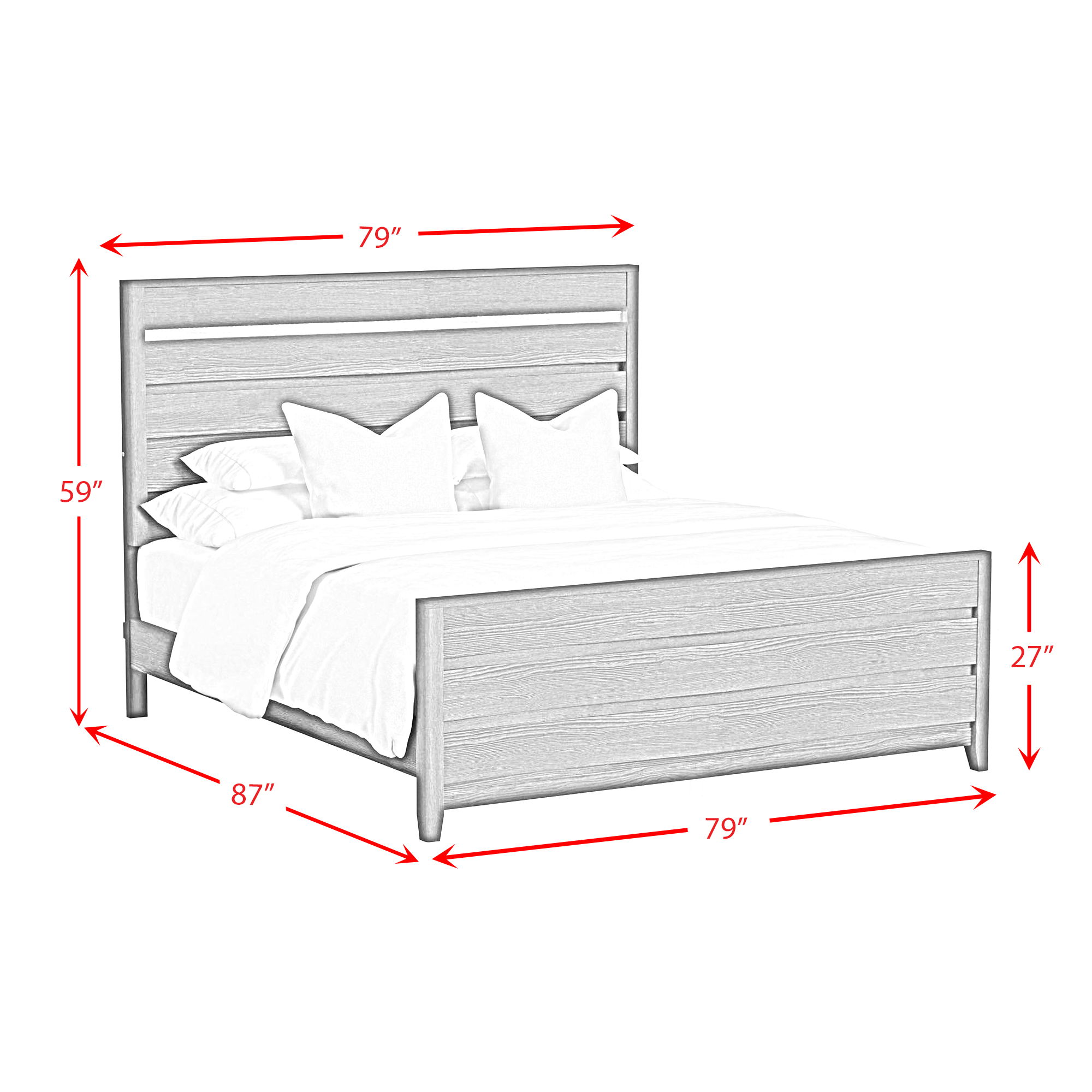 Tobias - King Bed With LED - White