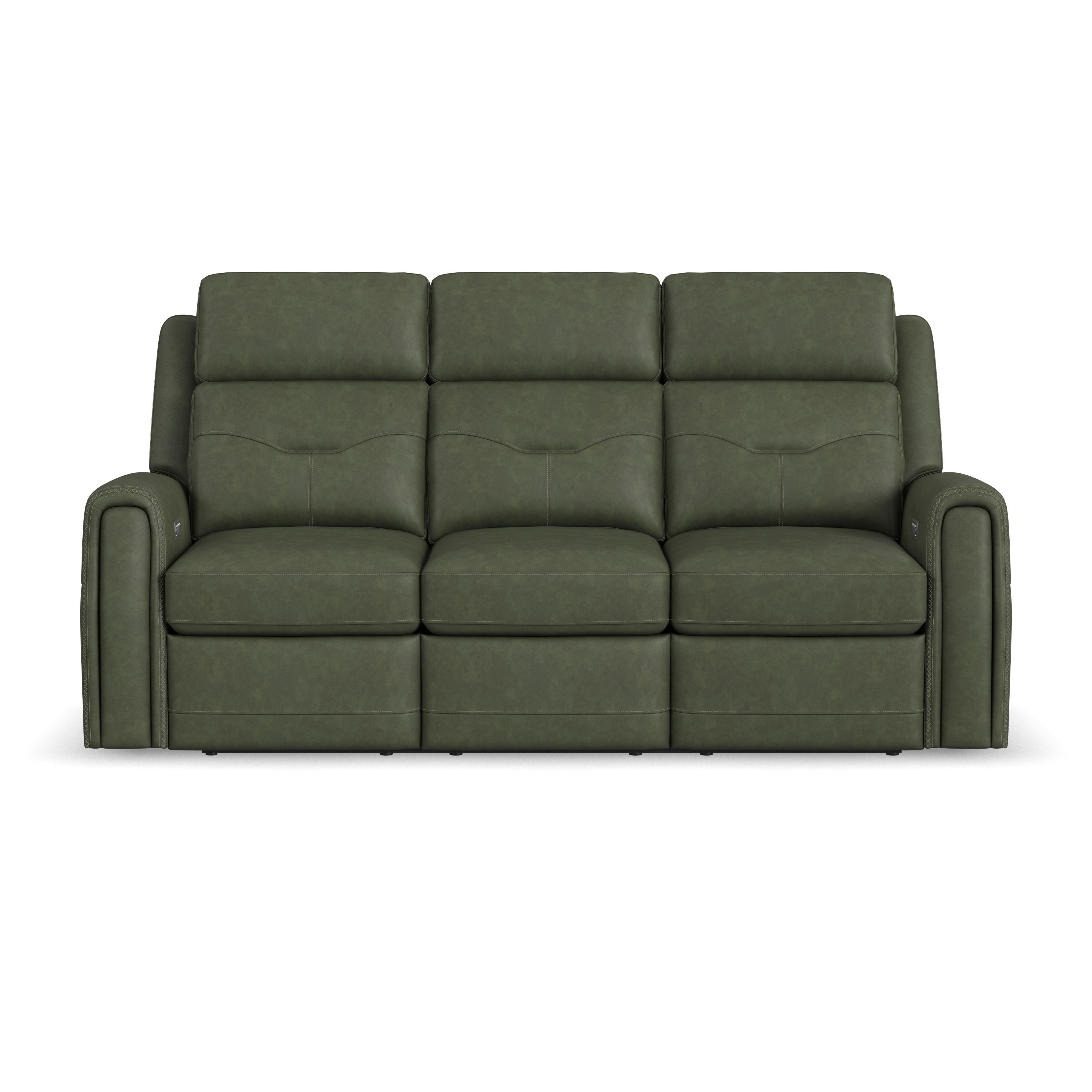 Felix - Power Reclining Sofa With Power Headrest, Lumbar, Heat & Massage, dark green, view 2