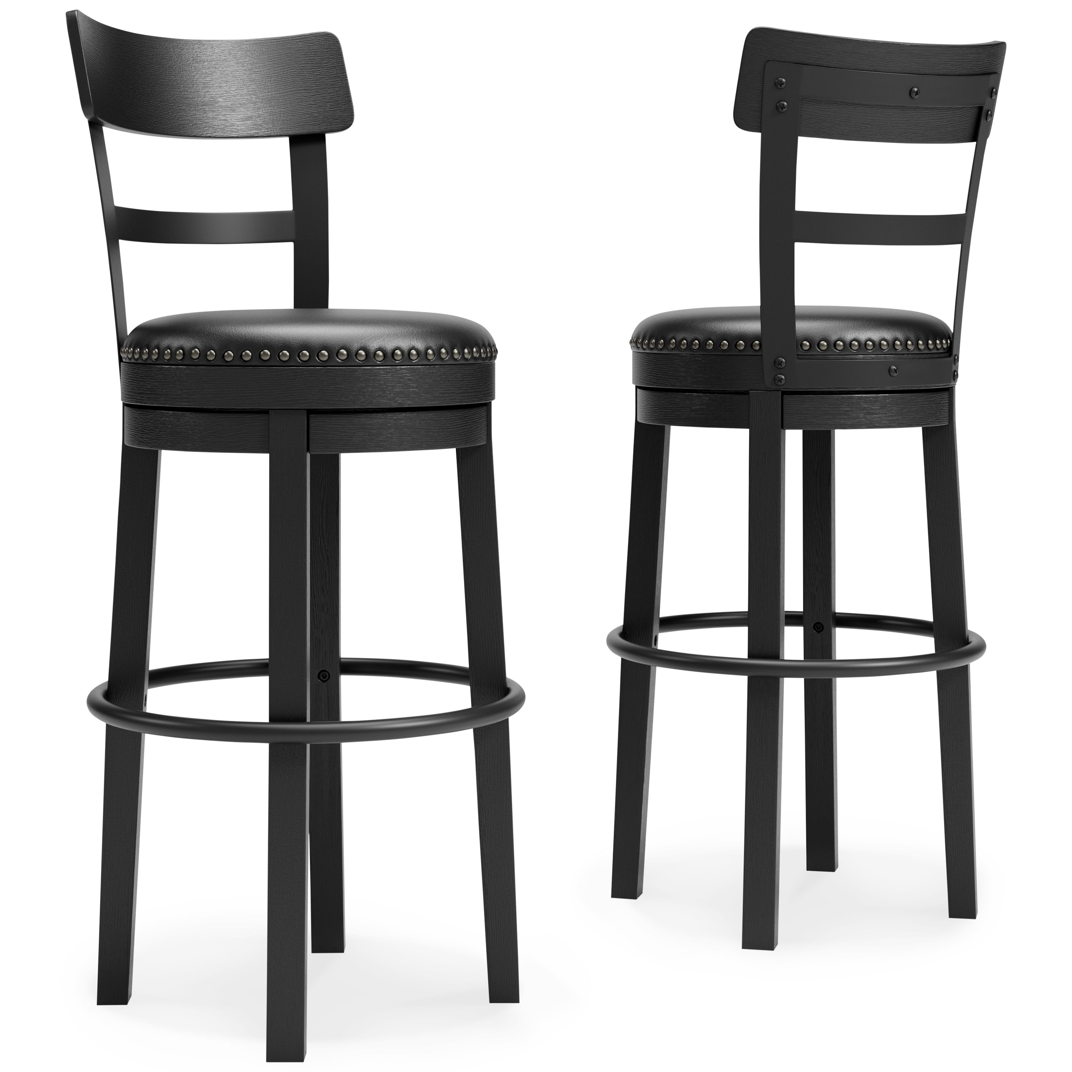 Ashley Furniture Valebeck - Tall UPH Swivel Barstool - Black - Image 9