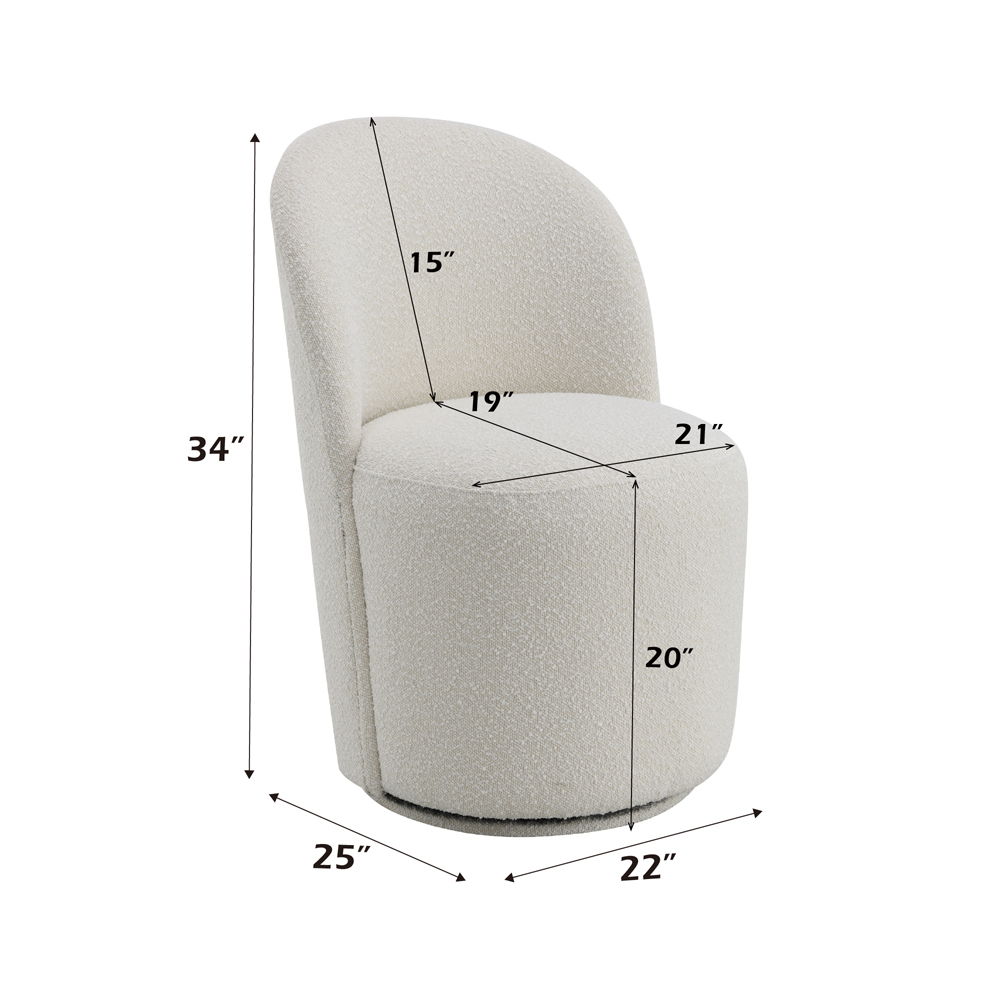 Hollis - Side Chair (Set of 2) - Beige Boucle, white, view 7