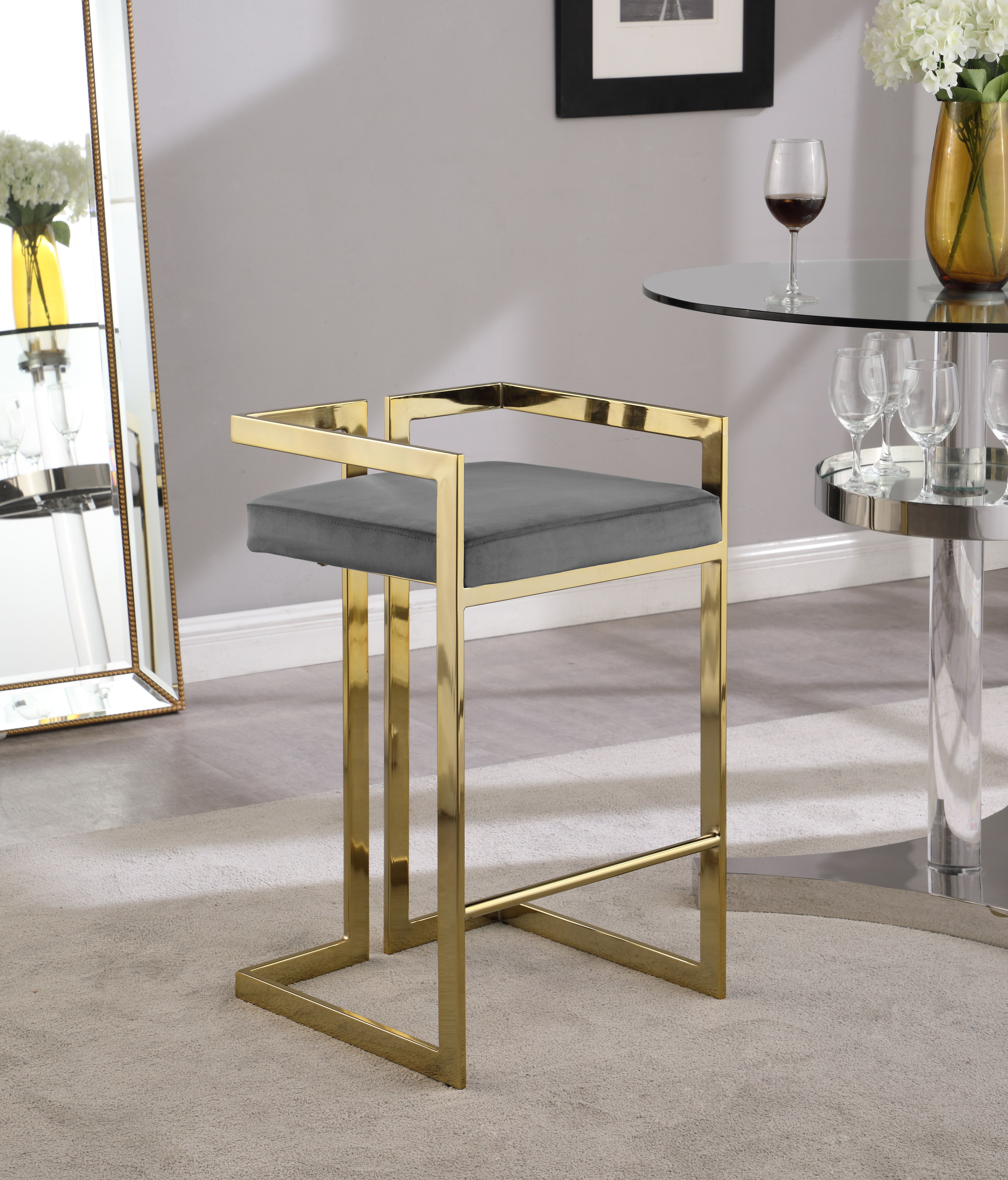 Ezra - Fabric Stool (Set of 2) - Gray