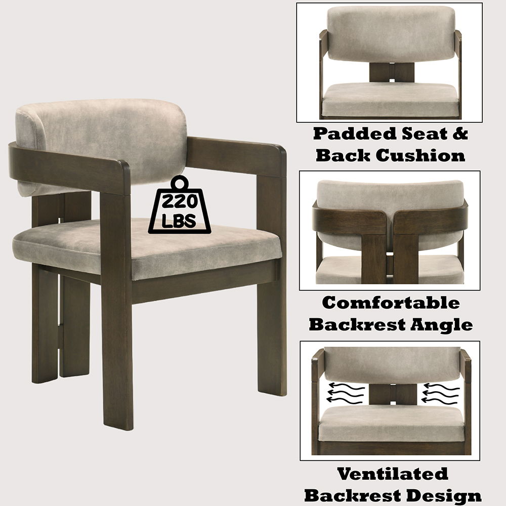 Destin - Side Chair - Light Gray Fabric & Walnut, gray, view 8