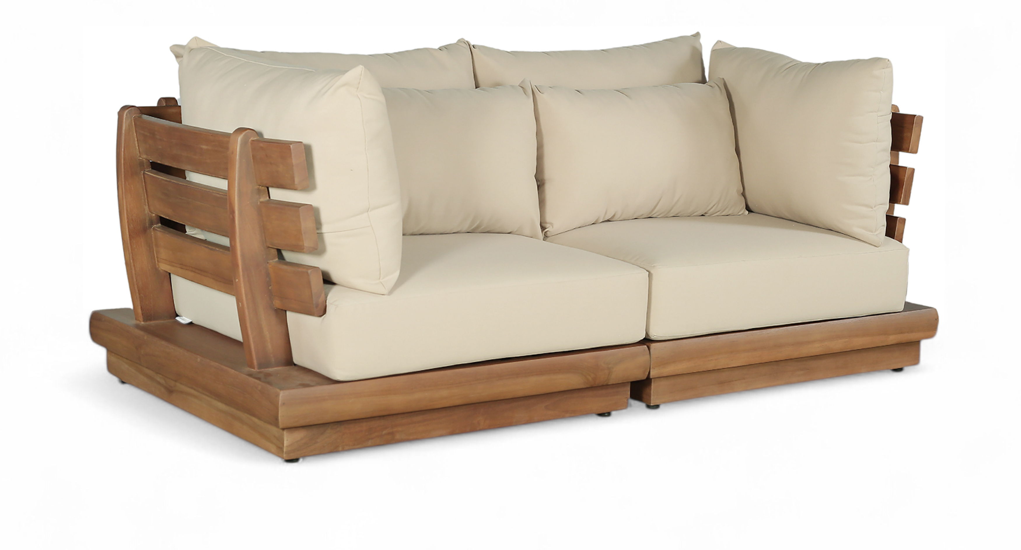 2 Pc · Water Resistant Fabric 76" Upholstered Outdoor Patio Modular Loveseat