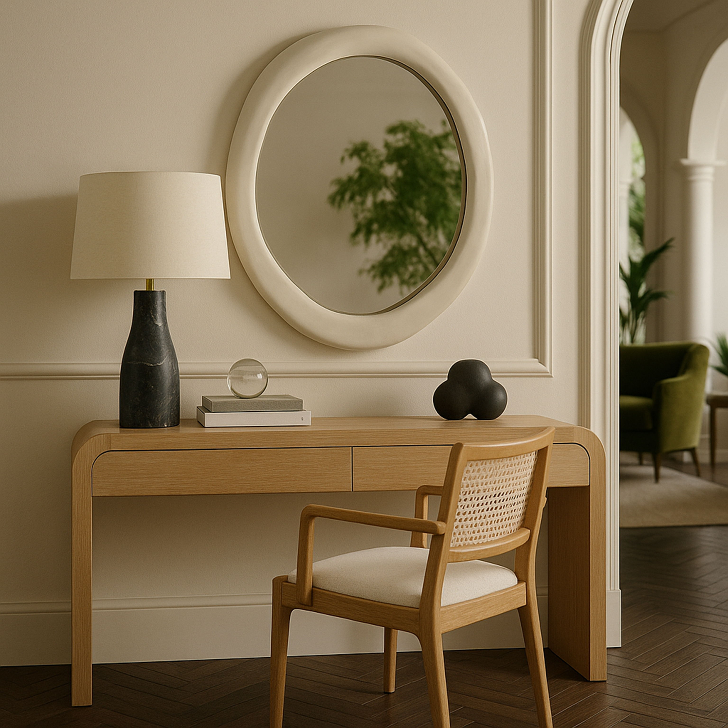 Armada - 30" Aluminum Mirror - Cream