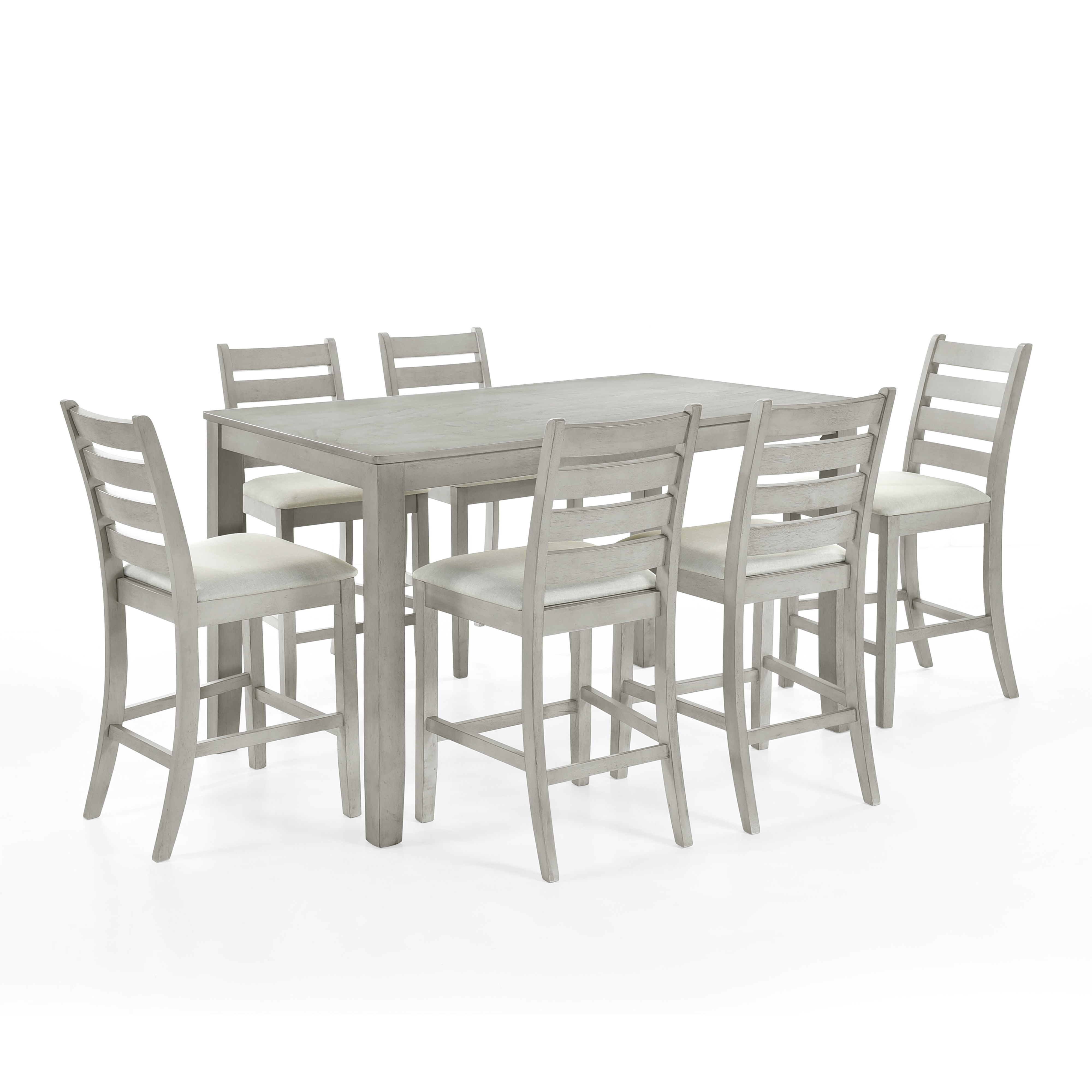 Pascal - Counter Dining Table With 6 Chairs - Driftwood