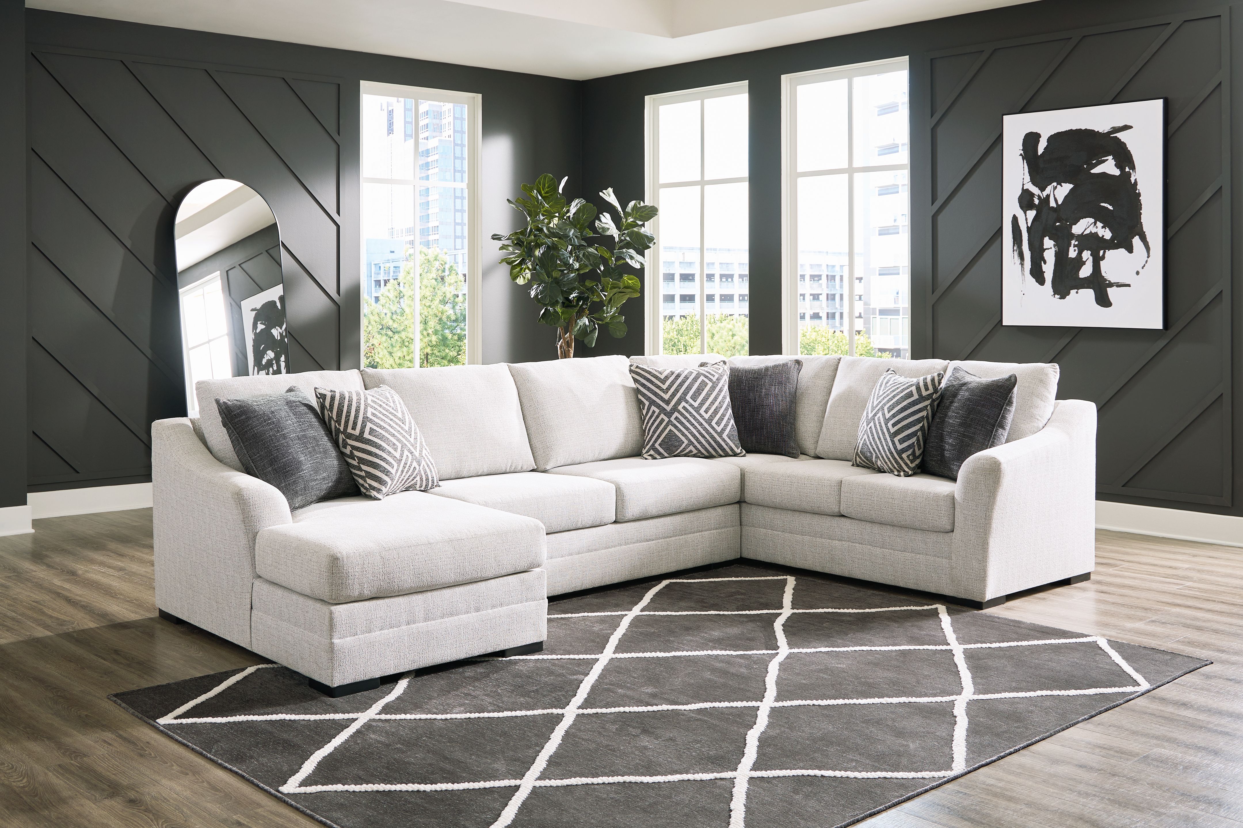 Ashley Furniture Koralynn - 3-Piece Sectional With Laf Corner Chaise - Stone - Image 2