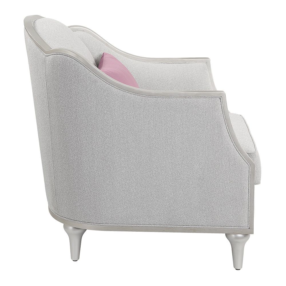 Kasa - Chair With Pillow - Beige Linen & Champagne, beige, view 7