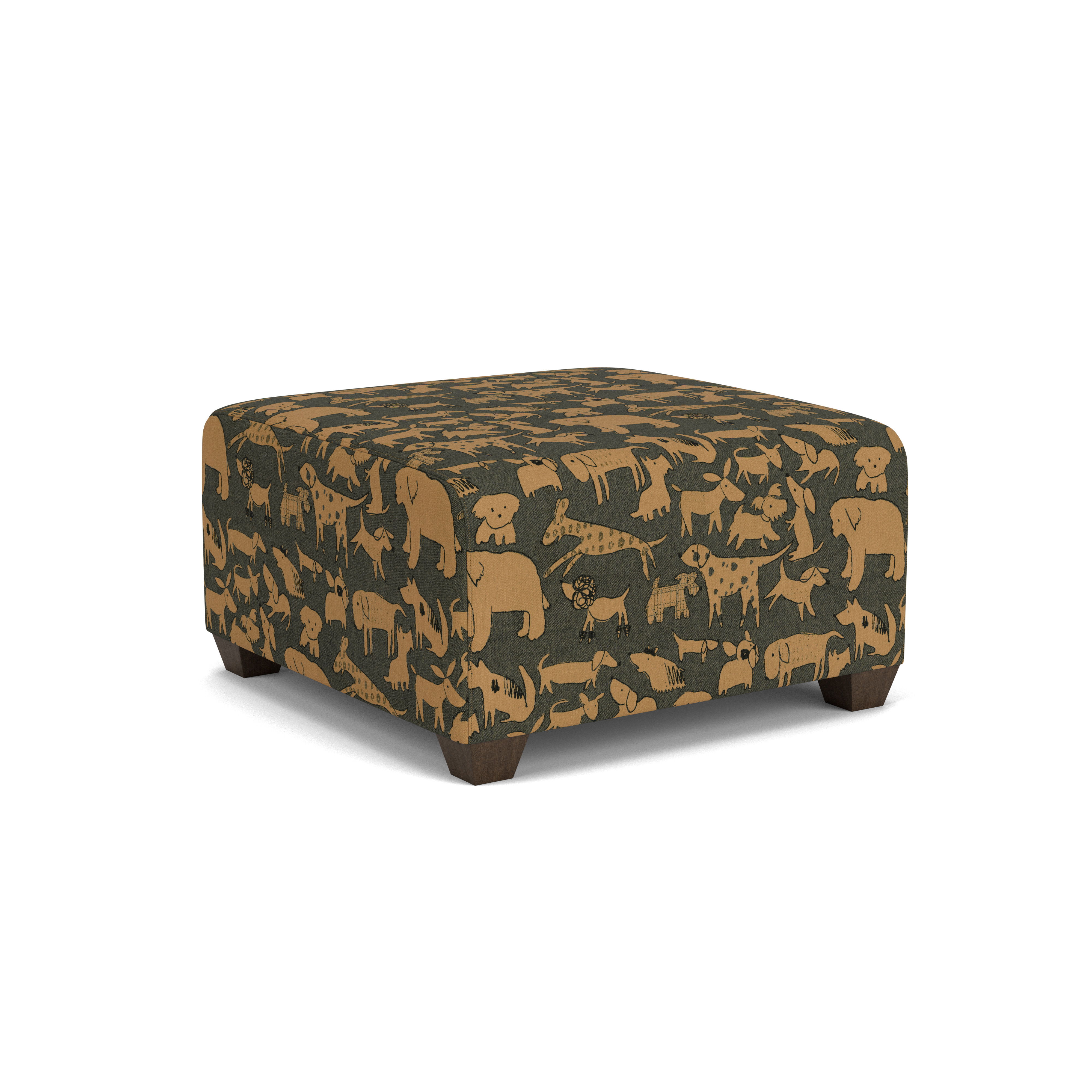Freedom - Fabric Square Cocktail Ottoman, gray