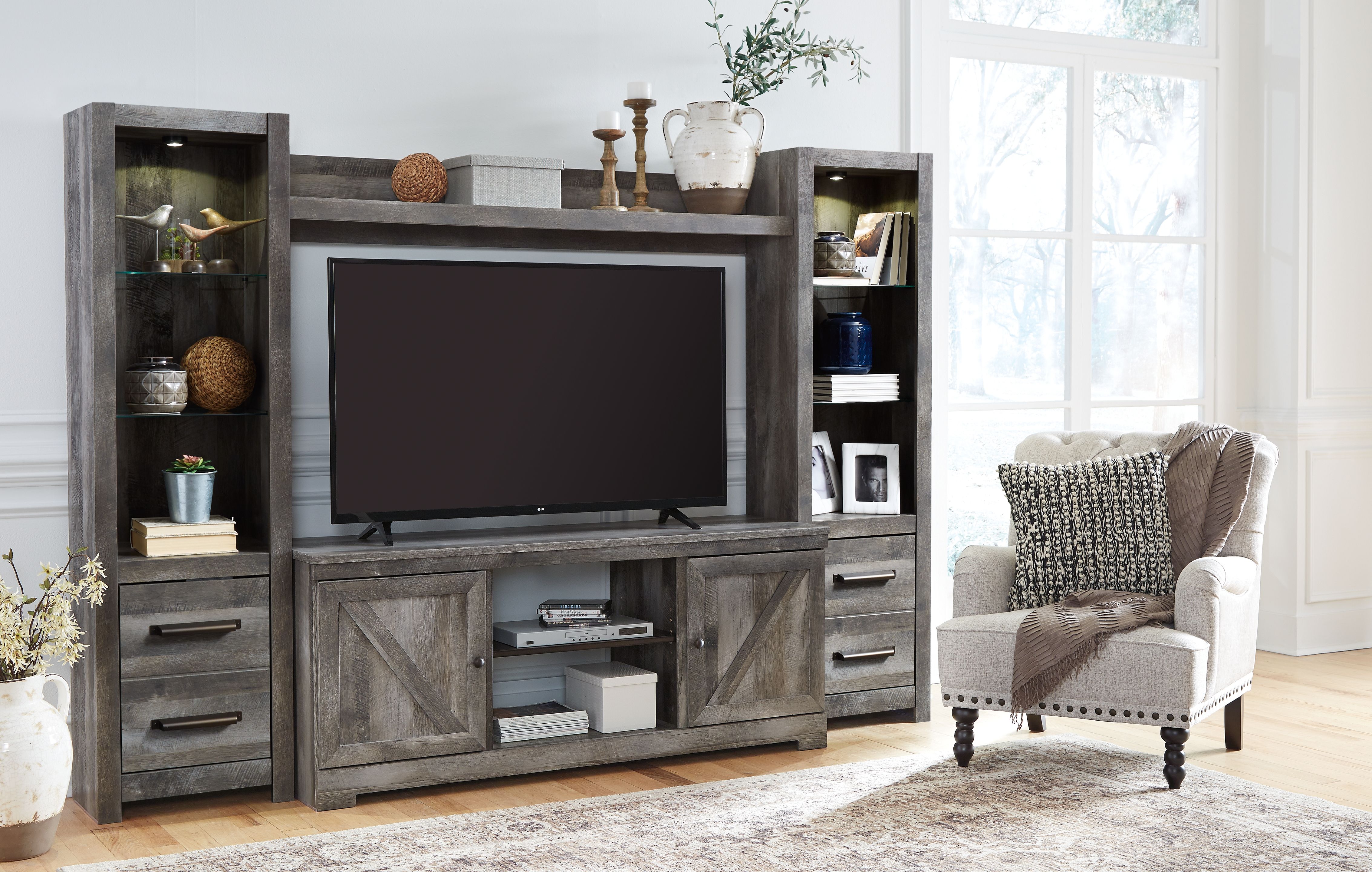 Ashley Furniture Wynnlow - 4 Pc. - Entertainment Center - 63" TV Stand - Gray - Image 10