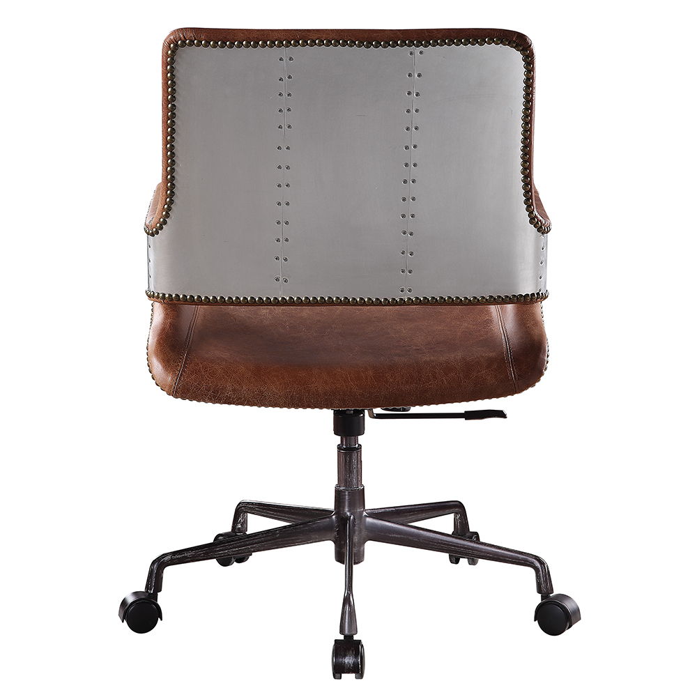Kamau - Office Chair - Vintage Cocoa Top Grain Leather, dark brown, view 3