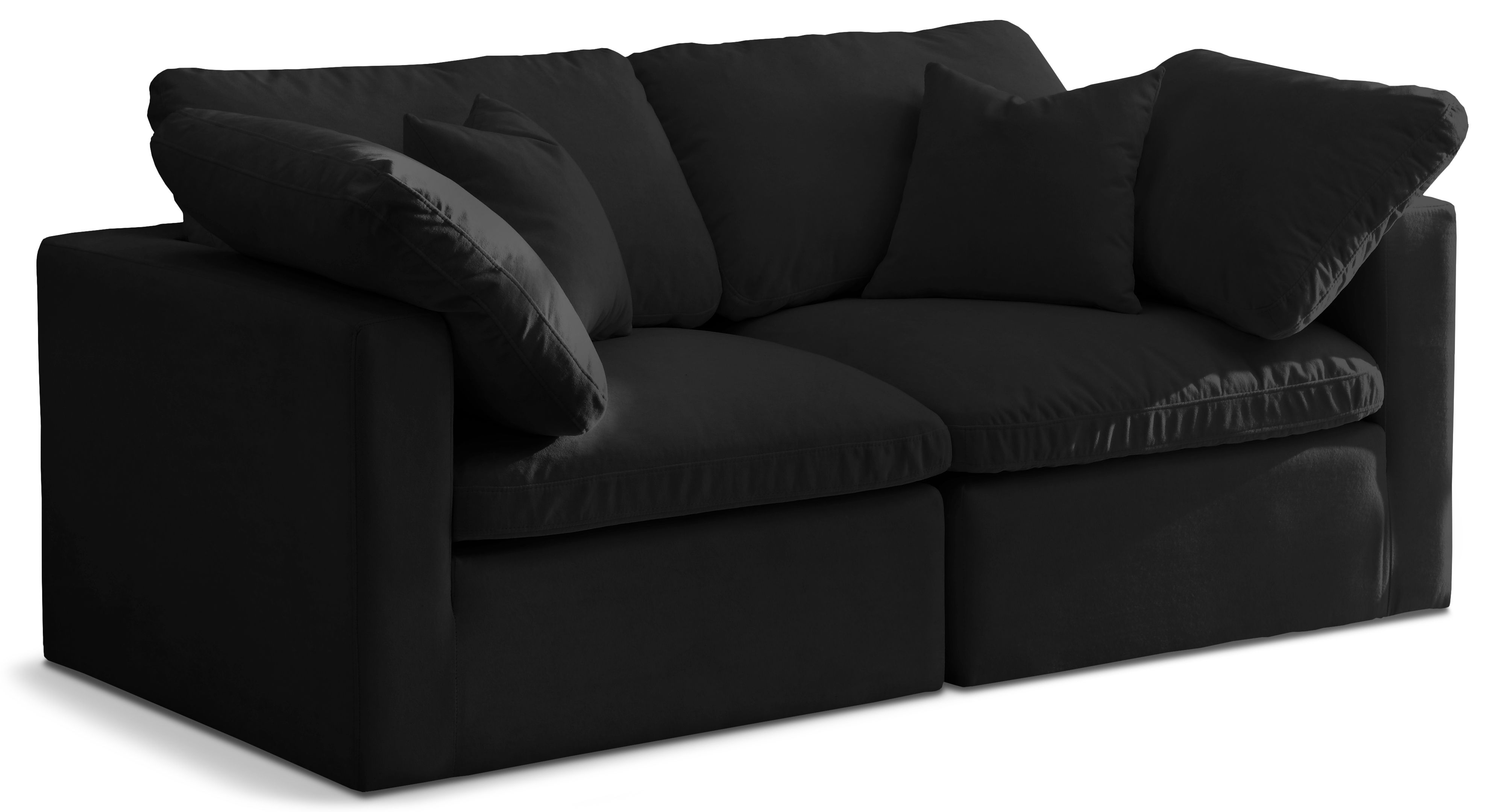 Plush - 2 Seat Modular Sofa - Black