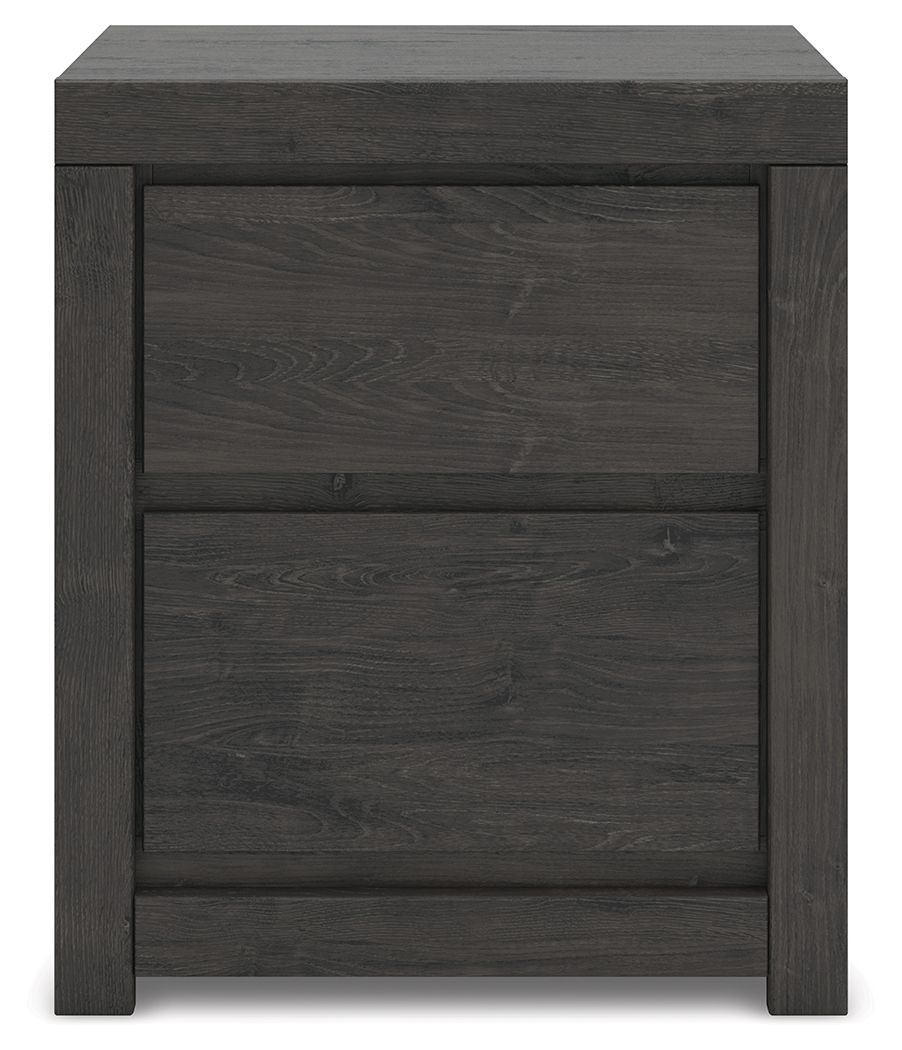 Ashley Furniture Fraluna - Two Drawer Night Stand - Charcoal - Image 5