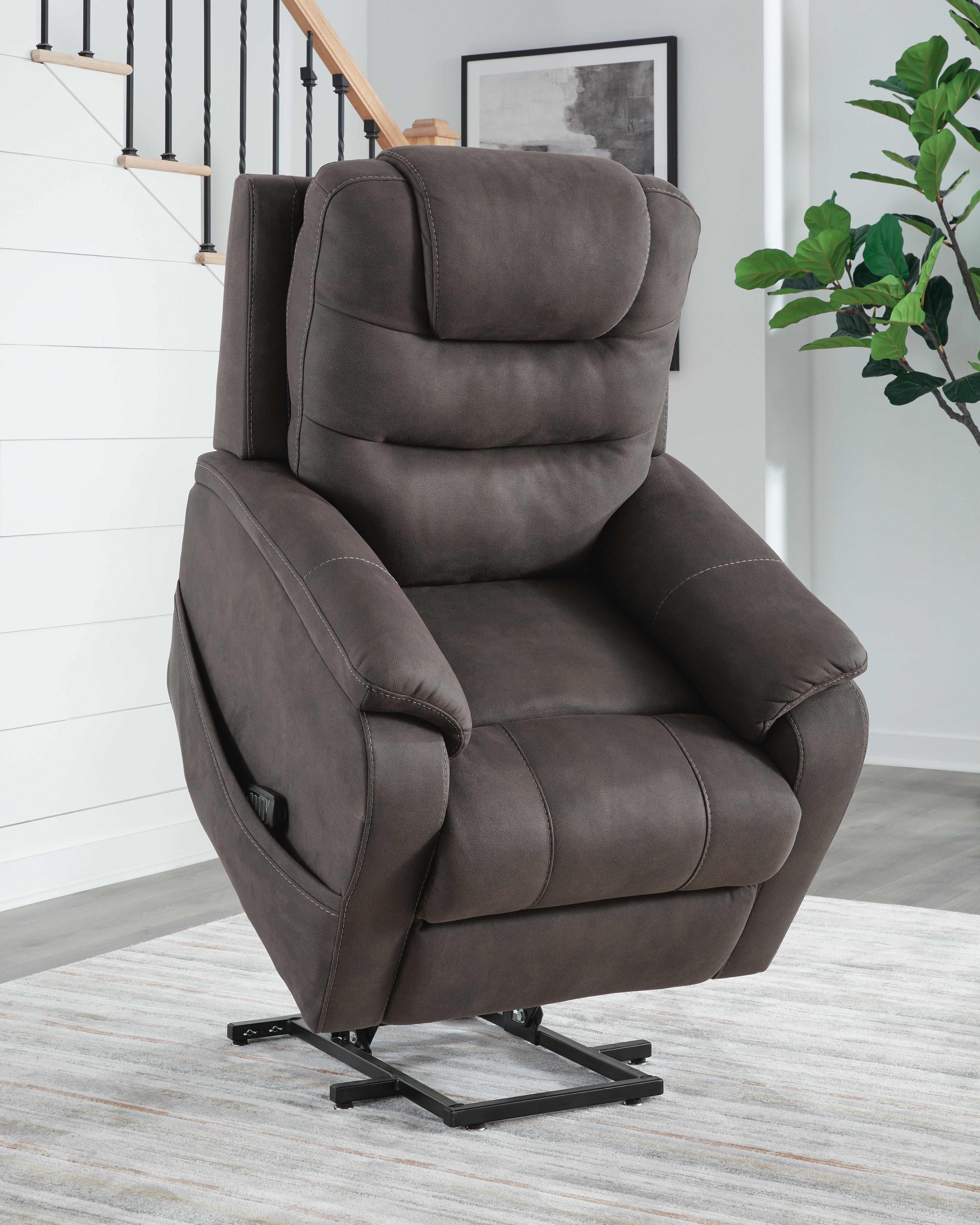 Ashley Furniture Snowfield - Power Lift Recliner - Gunmetal - Image 10