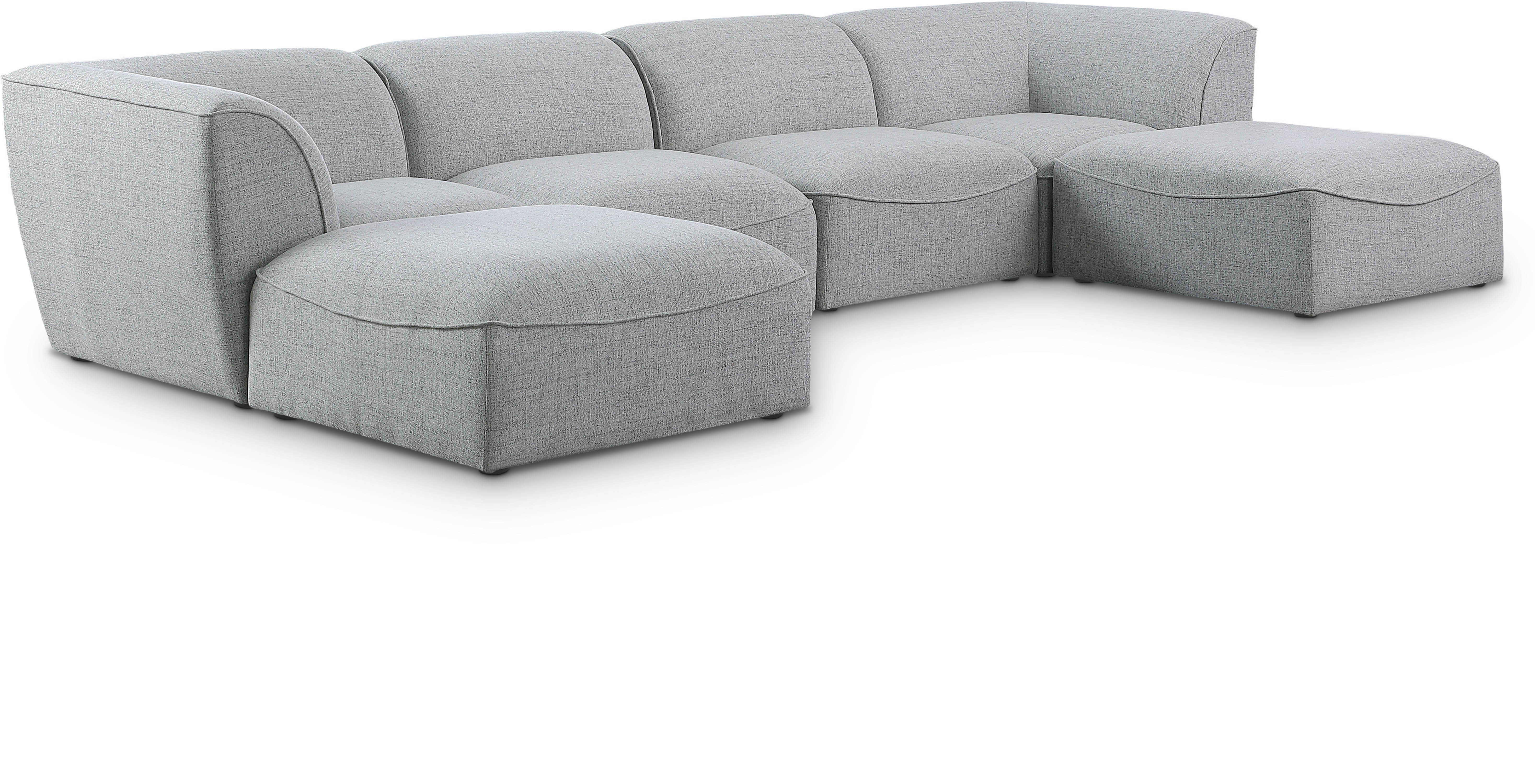 Miramar - 6 Piece Modular Double Chaise Sectional - Gray