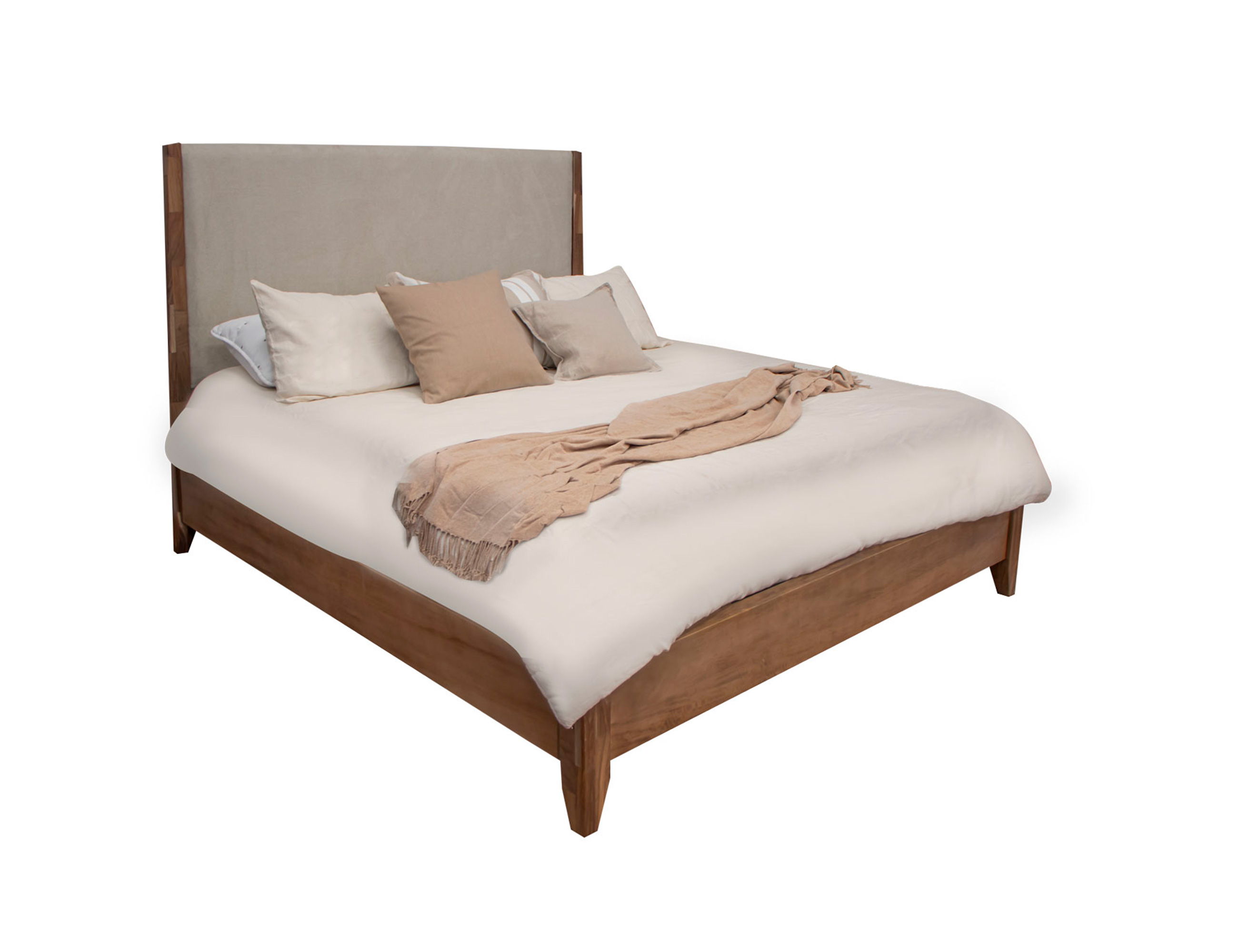 International Furniture Direct Parota Nova - King Platform Bed - Brown Cappuccino