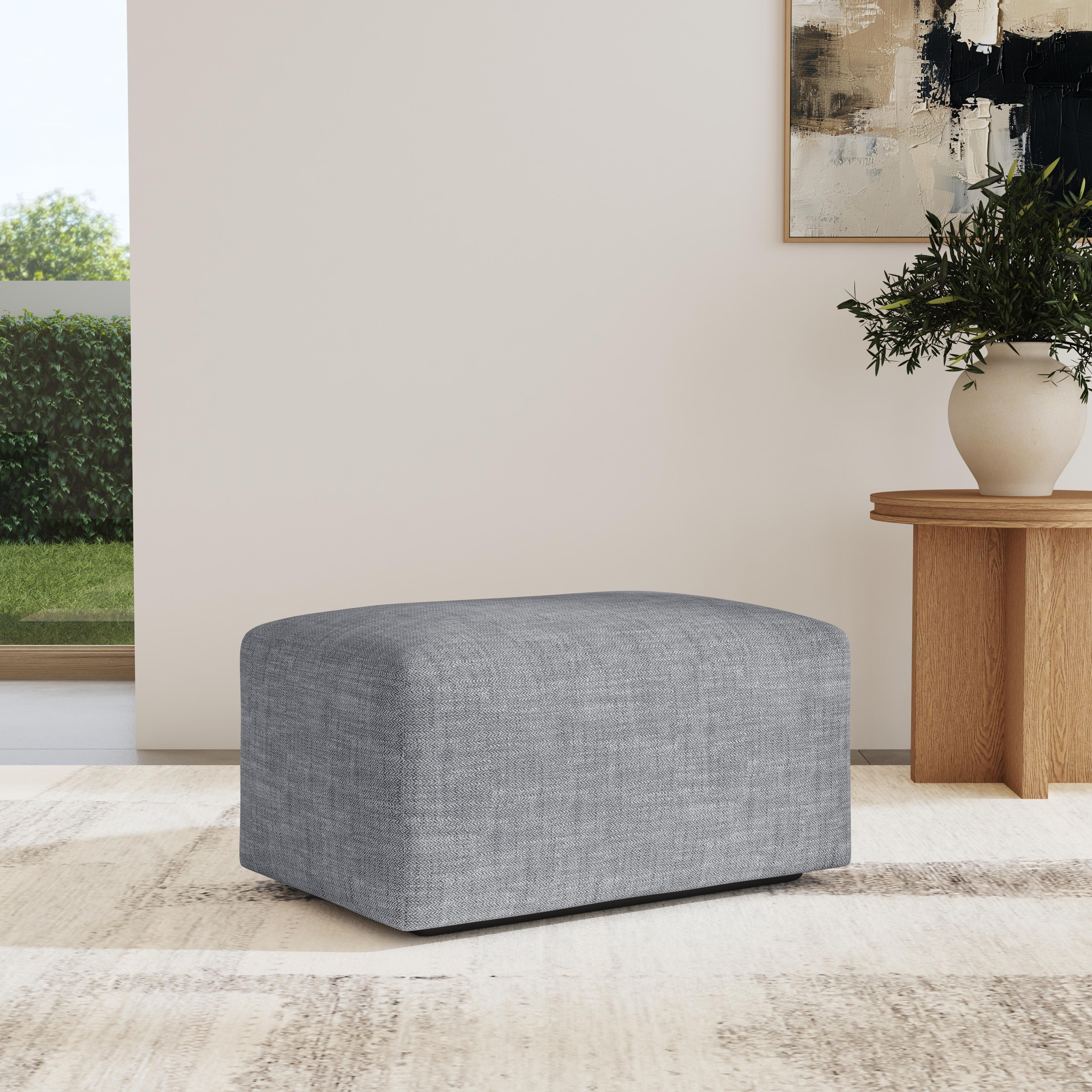 Dawson - Fabric Stationary Ottoman, dark brown