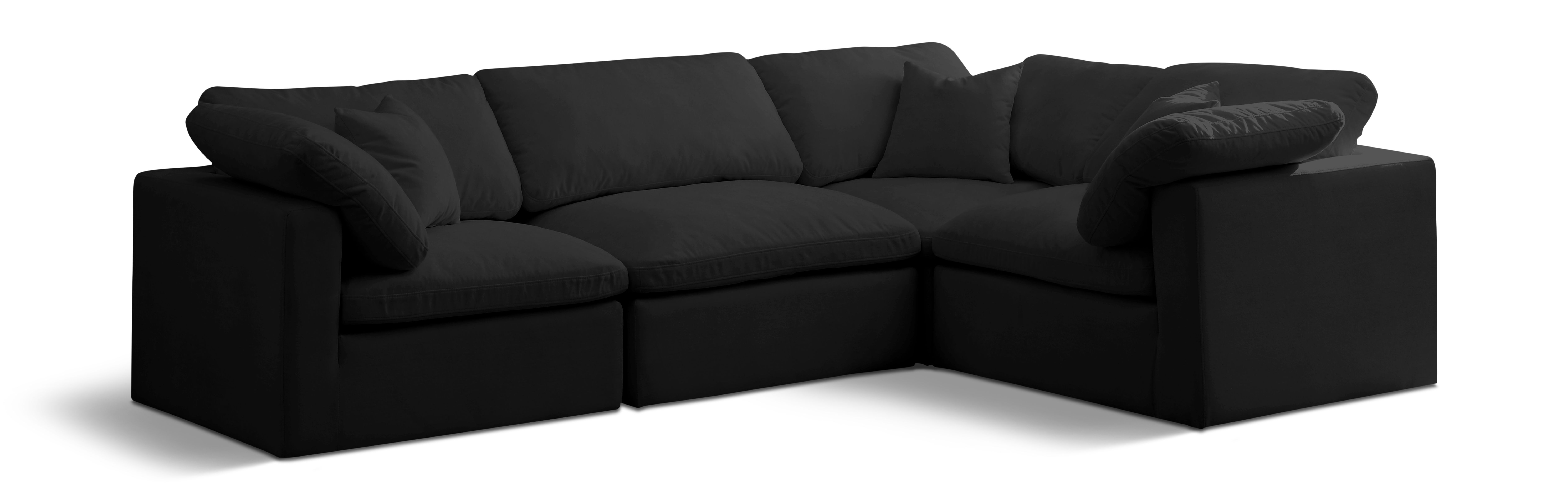 Plush - 4 Piece Modular Sectional - Black