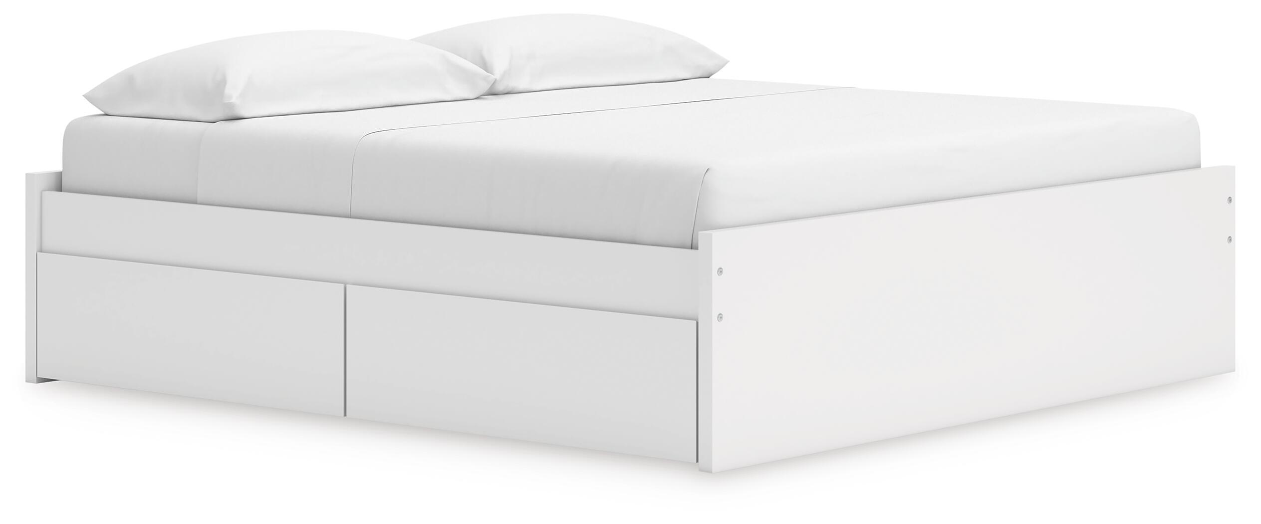 Onita – King Platform Bed With 2 Side Storage – White