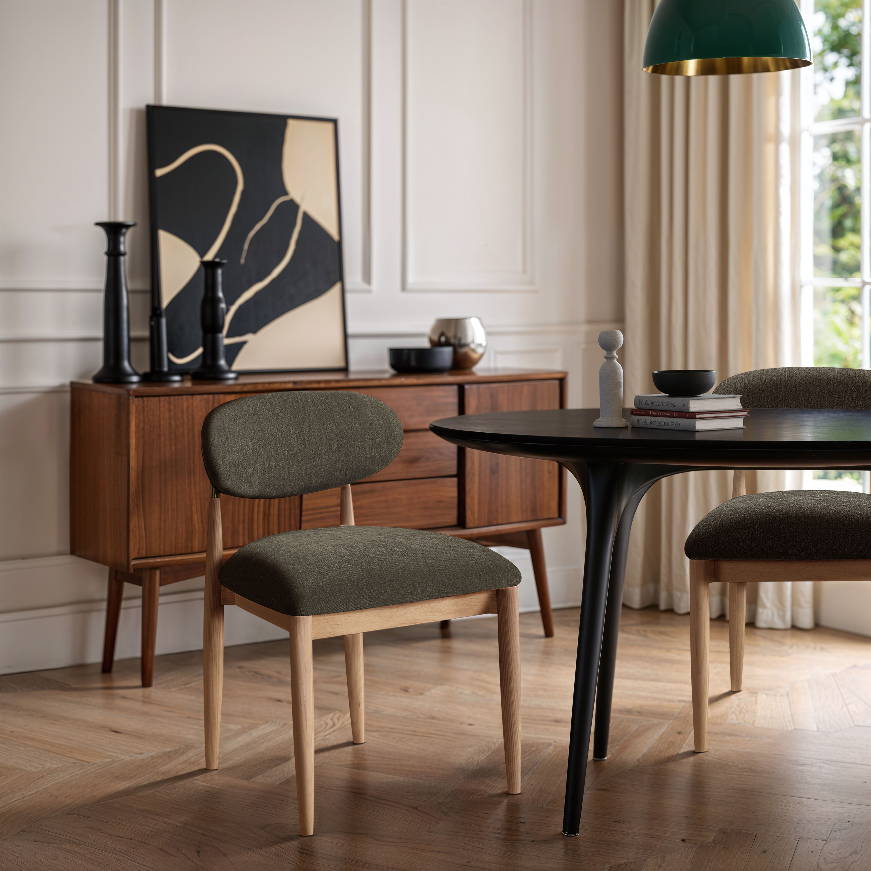 Riccio - Performance Fabric Upholstered Dining Side Chair (Set of 2) - Brown