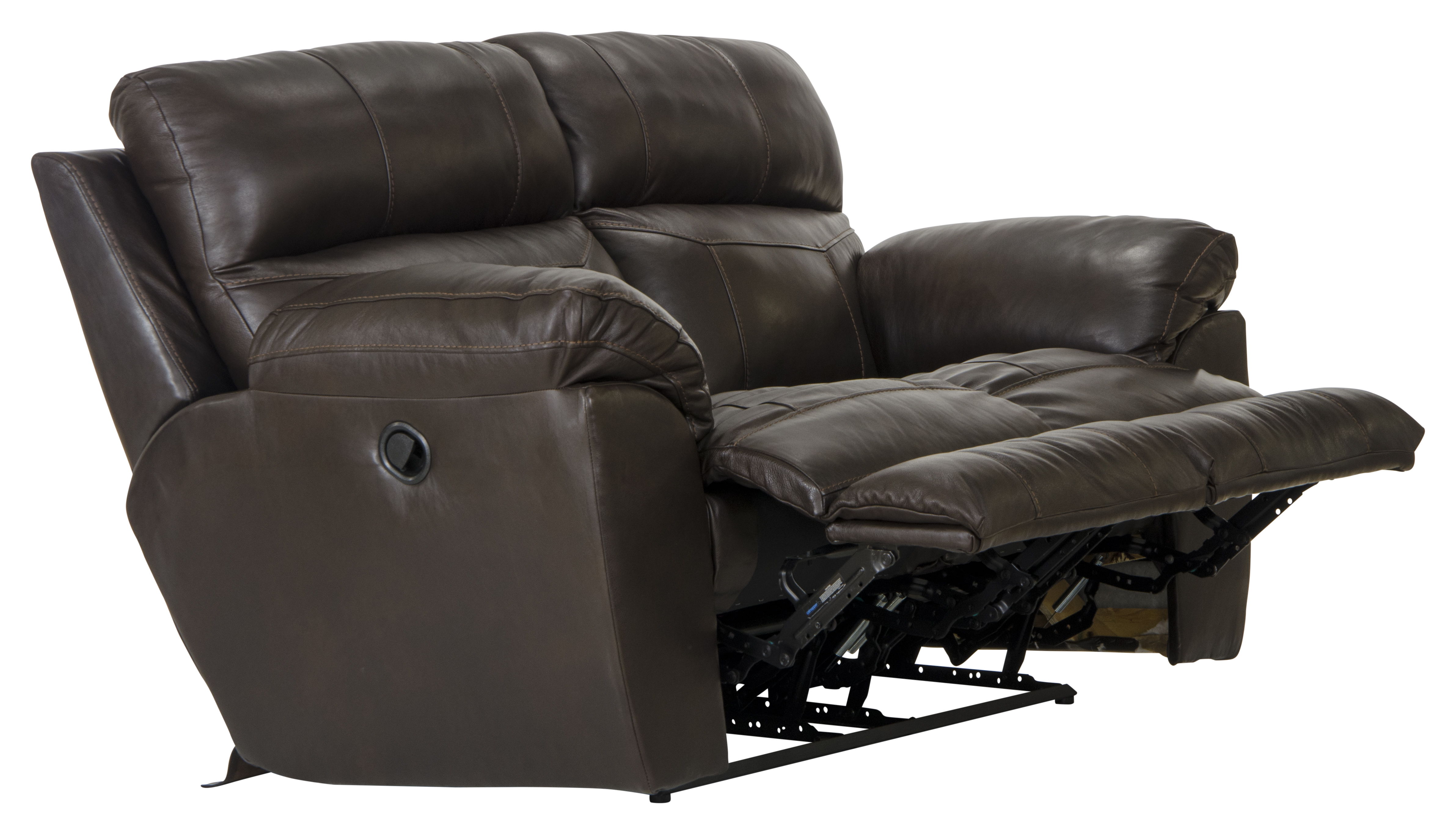 Costa - Top Grain Italian Leather Lay Flat Reclining Loveseat - Chocolate