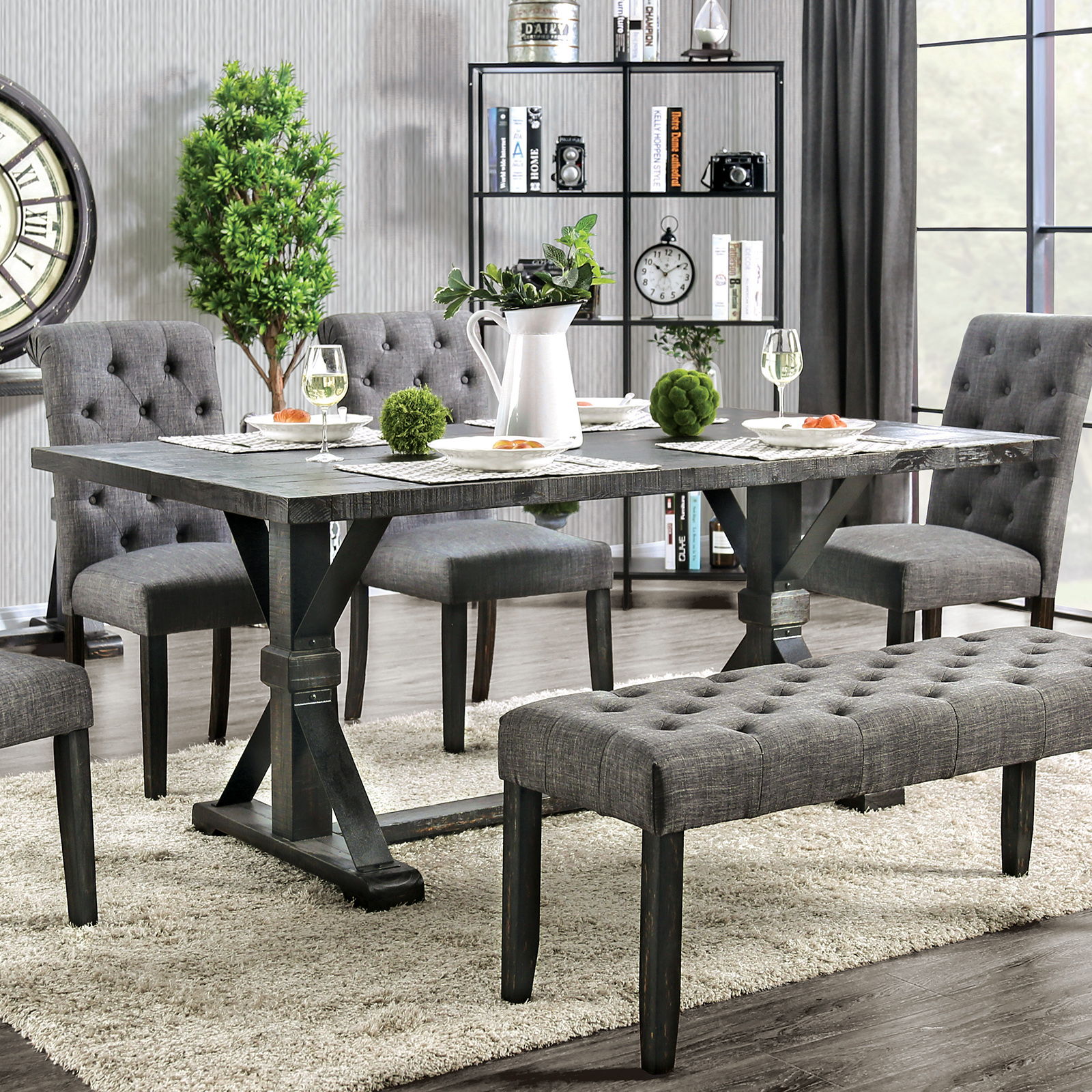 Alfred Dining Table Antique Black New Lots Furniture Online Store