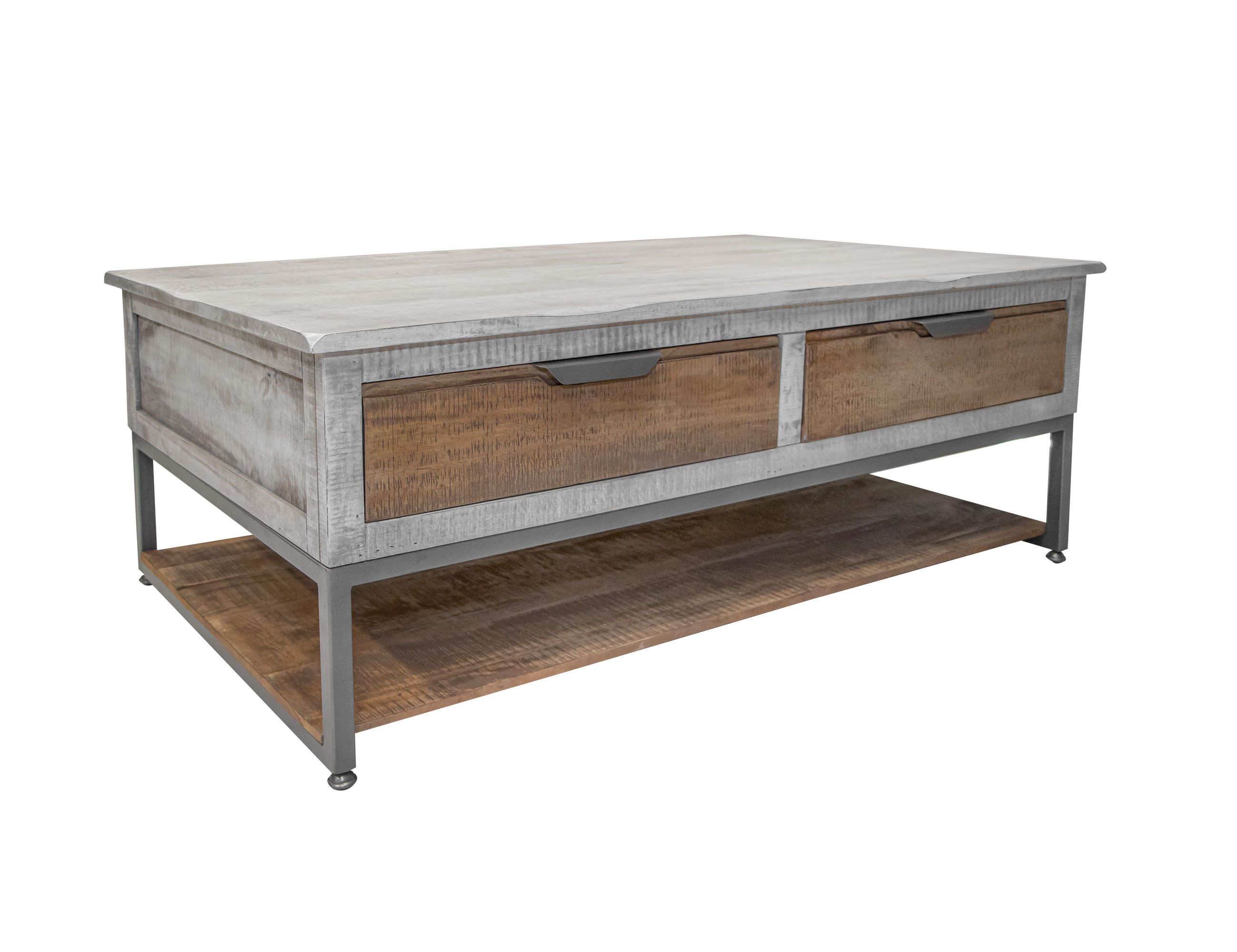 International Furniture Direct Mita - Cocktail Table - Honey Brown / Light Gray