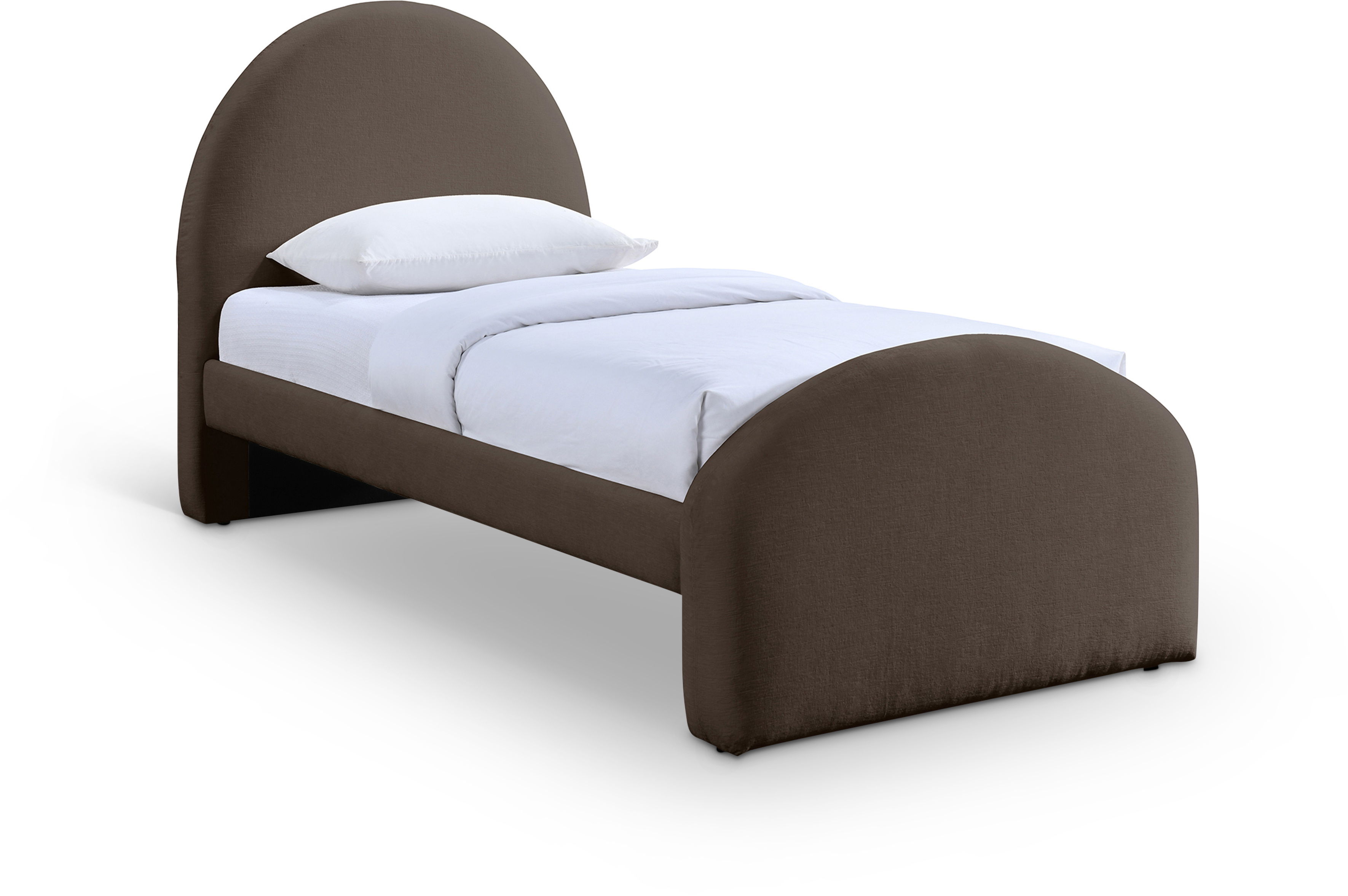Andaz - Chenille Fabric Upholstered Twin Bed - Brown