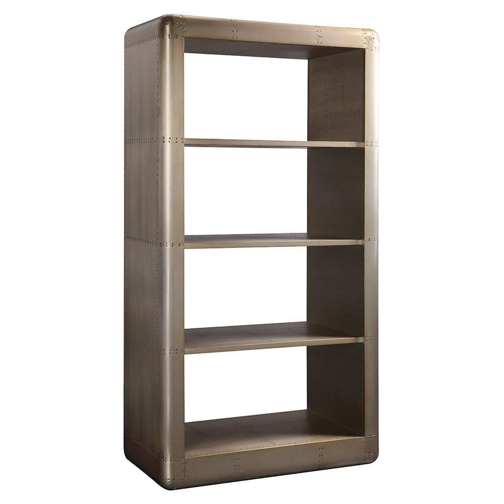 Jennavieve - Bookcase - Gold Aluminum, beige, view 2