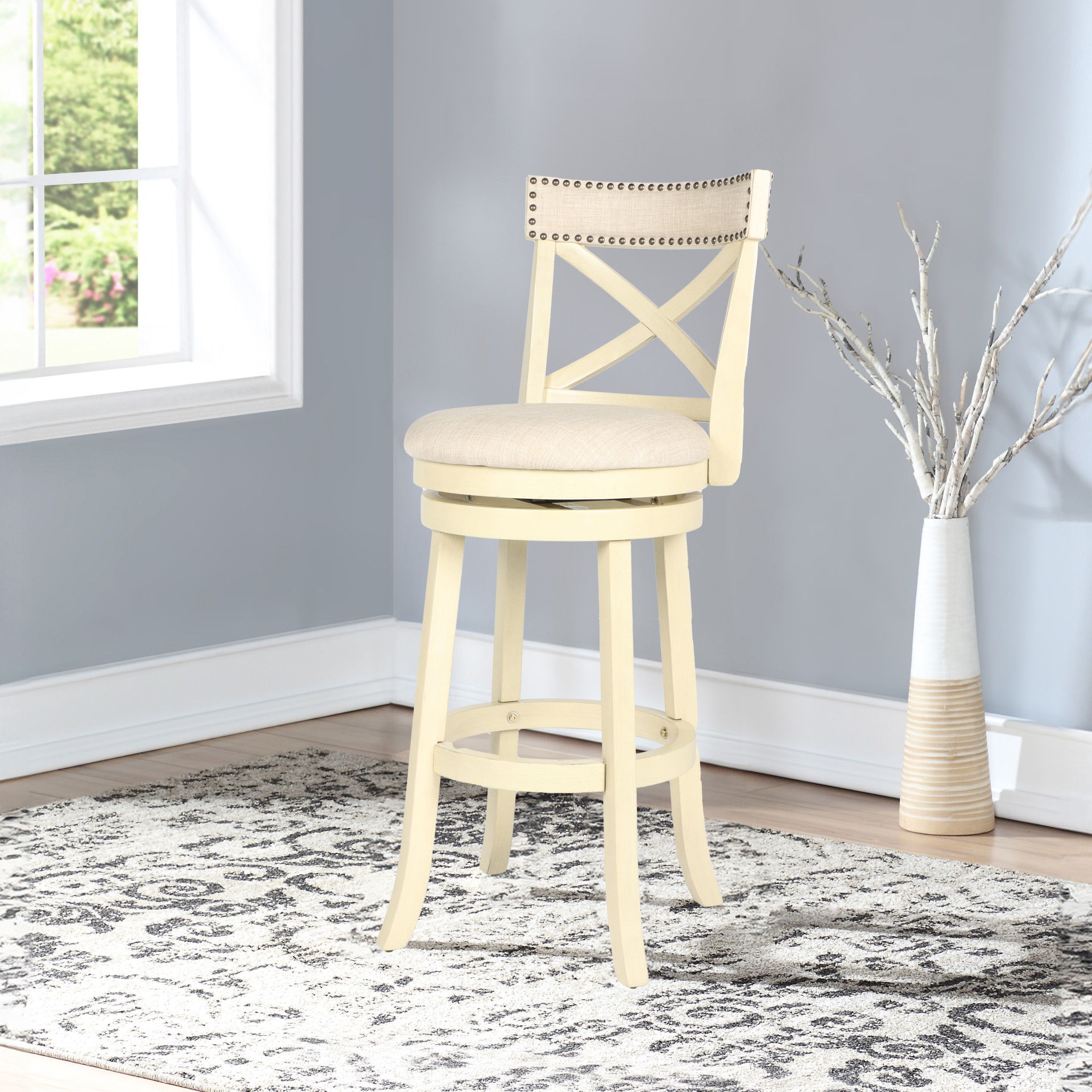 York - Bar Stool - Antique White, beige, view 7