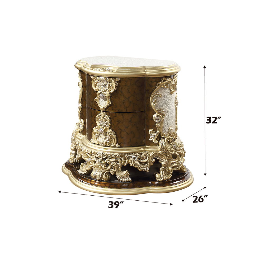 Desiderius - Nightstand - Antique Gold & Hand Painted Brown, gold, view 7