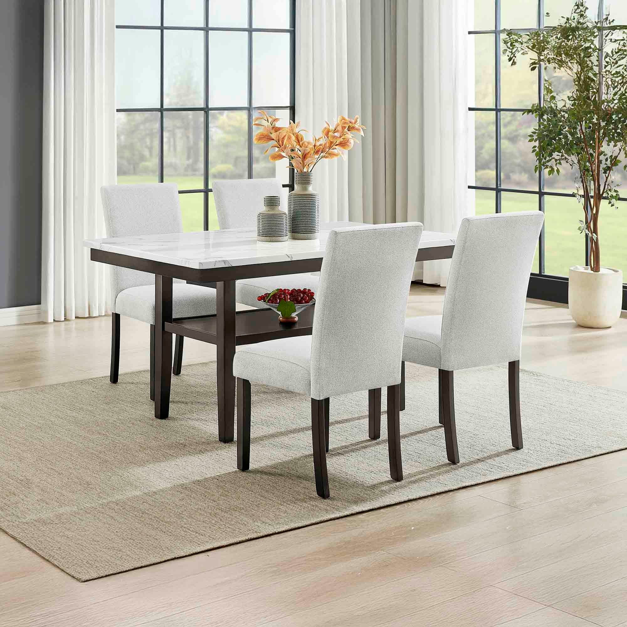 Carissa - Rectangle Dining Table With 4 Chairs - White