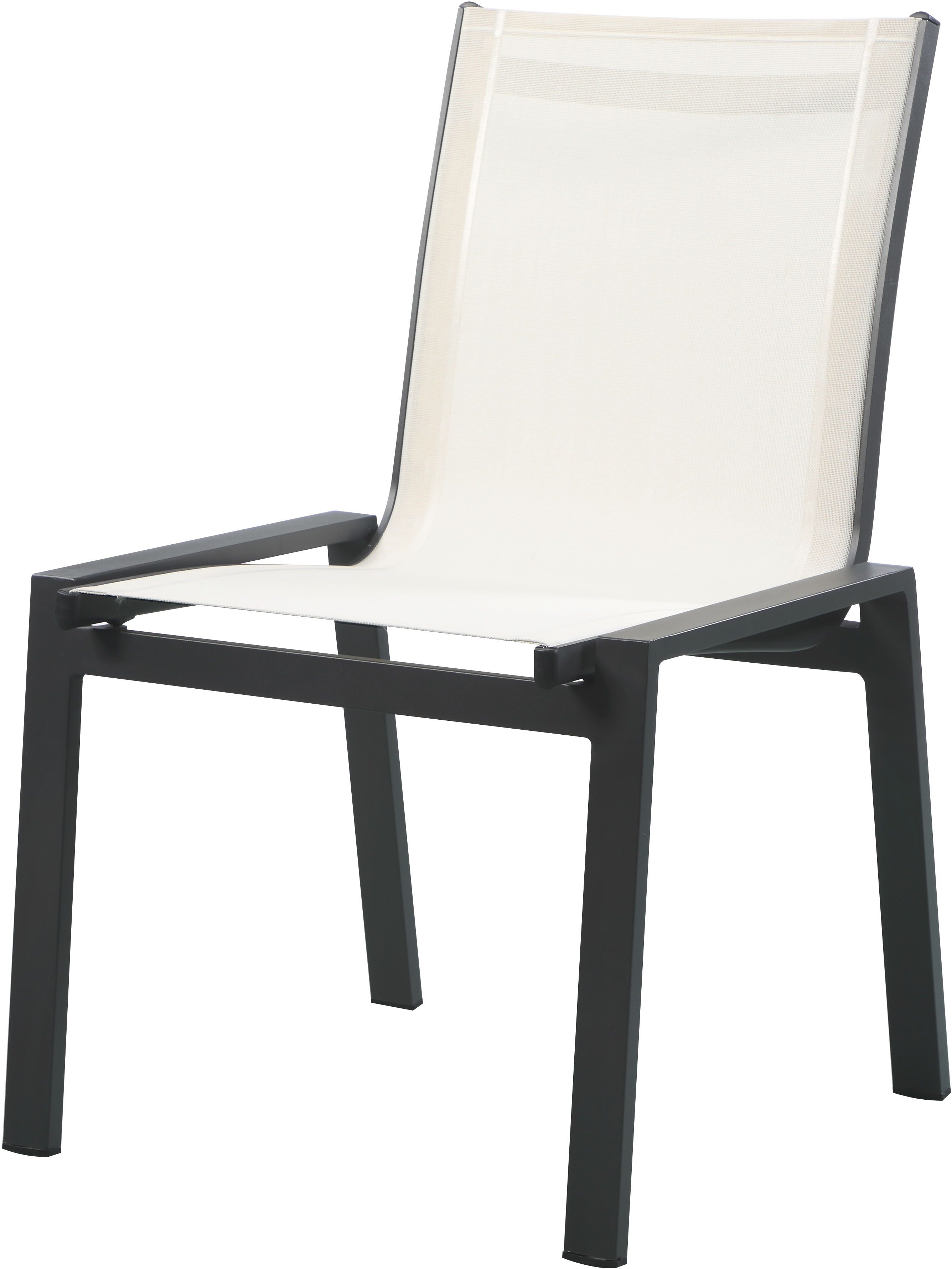 Nizuc - Outdoor Patio Dining Chair With Gray Frame (Set of 2) - White