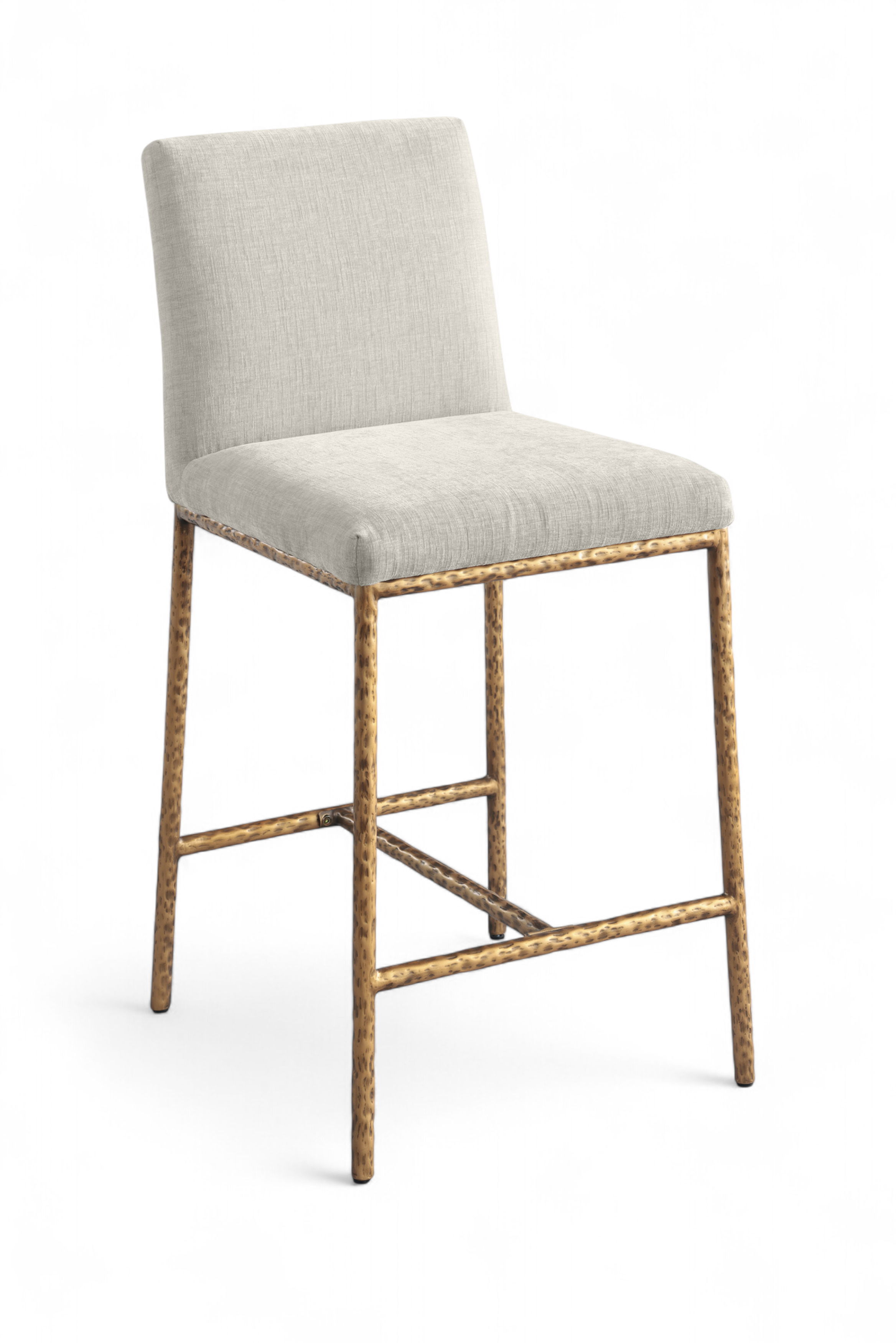 Reeves - Chenille Upholstered Counter Stool (Set of 2) - Cream