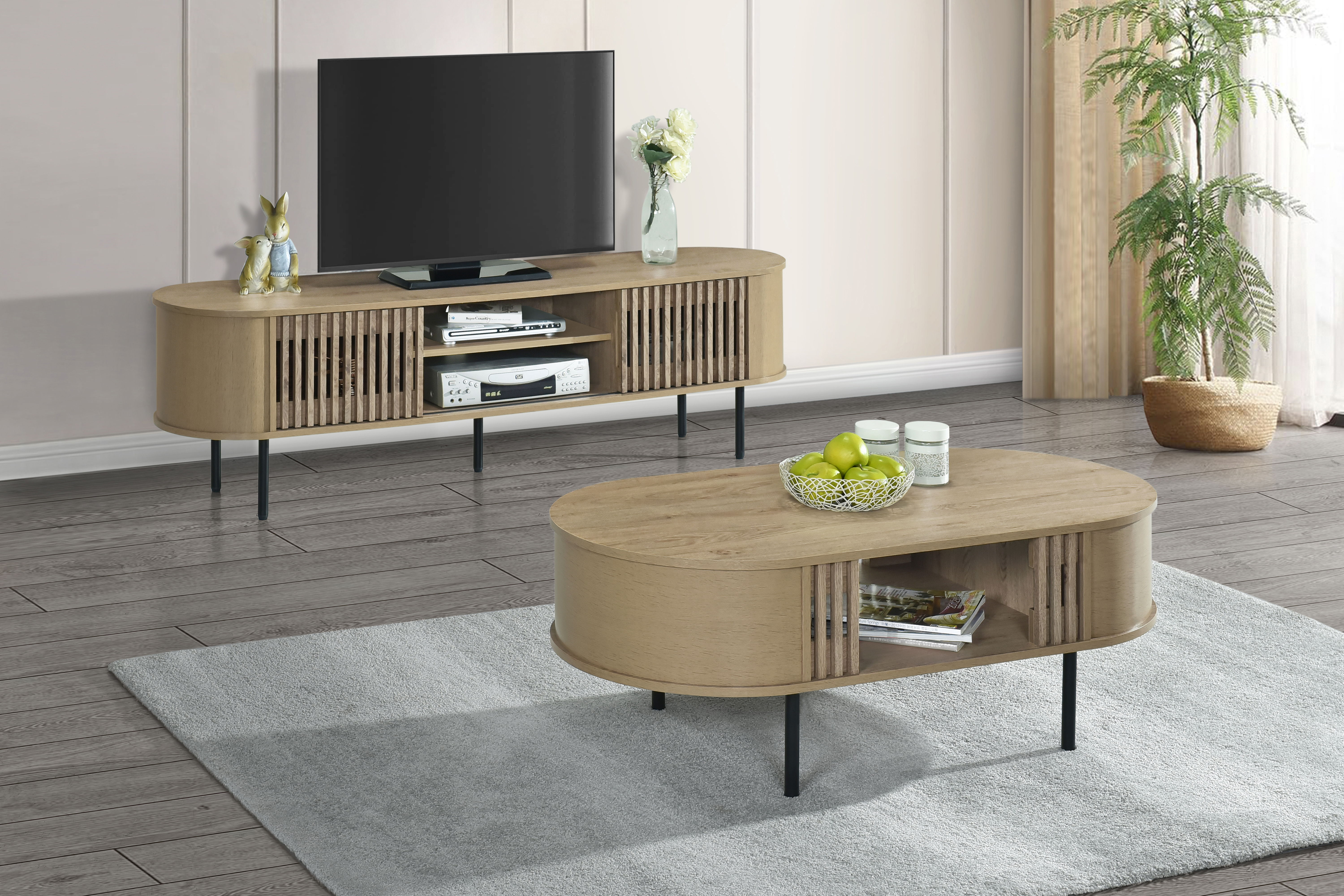 Brax - 70" TV Console - Walnut, dark brown, view 6