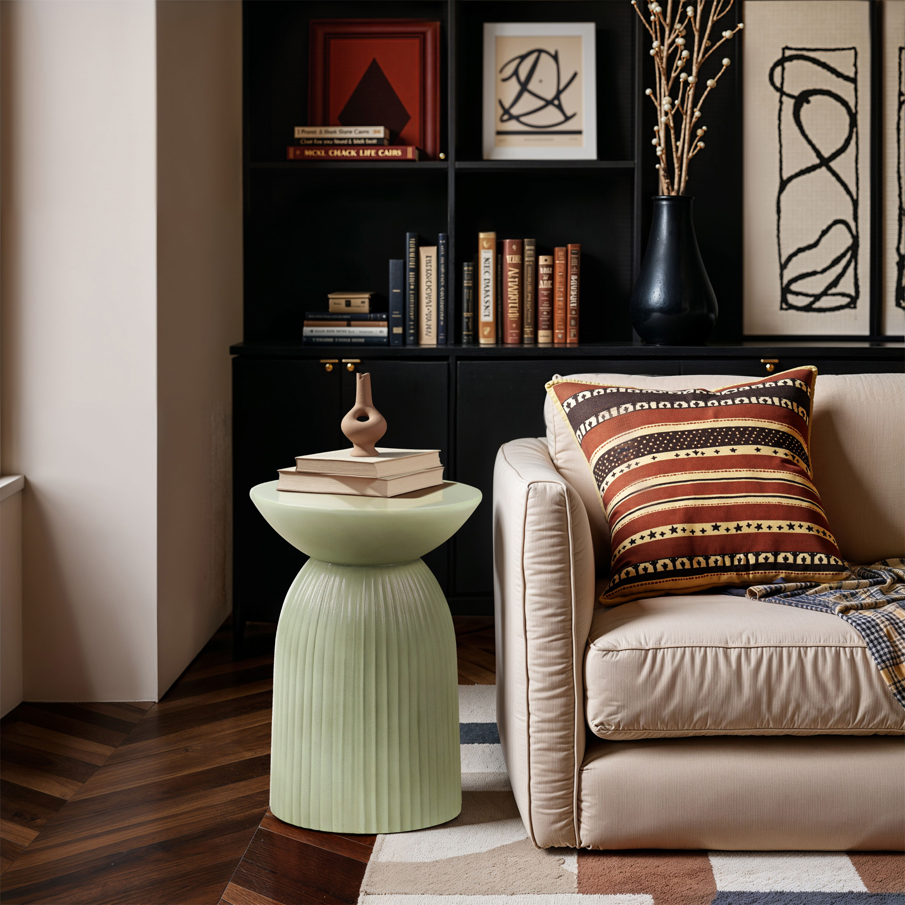 Opani - Concrete End Table - Green