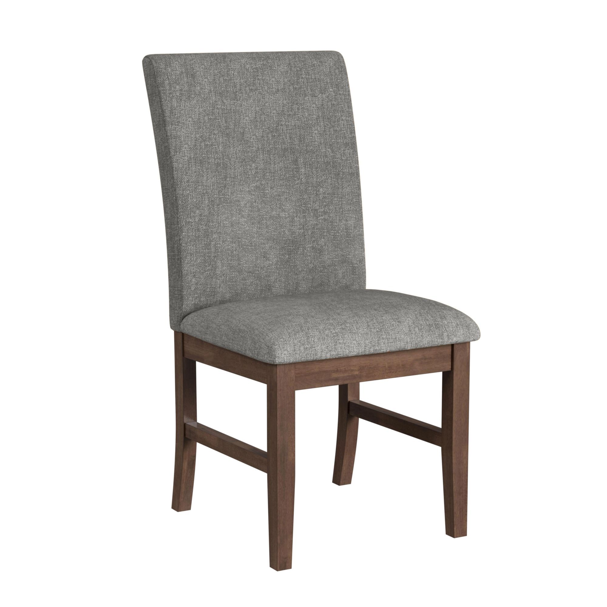 Santa Barbara - Fabric Dining Side Chair (Set of 2) - Dark Gray / Walnut