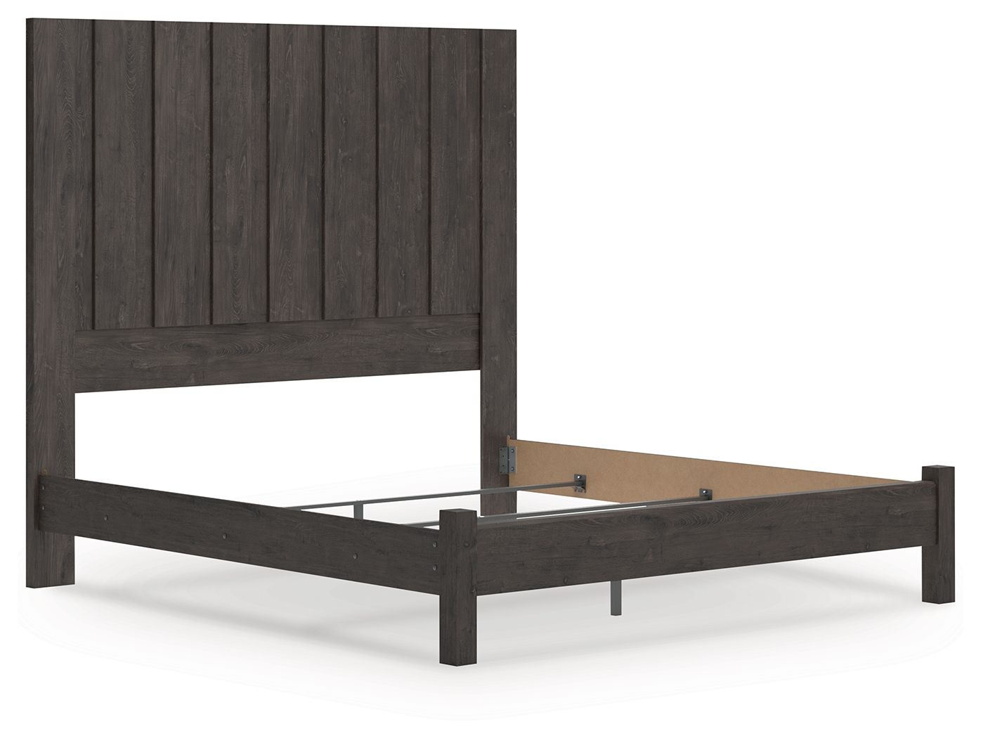 Fraluna - King Panel Bed - Charcoal