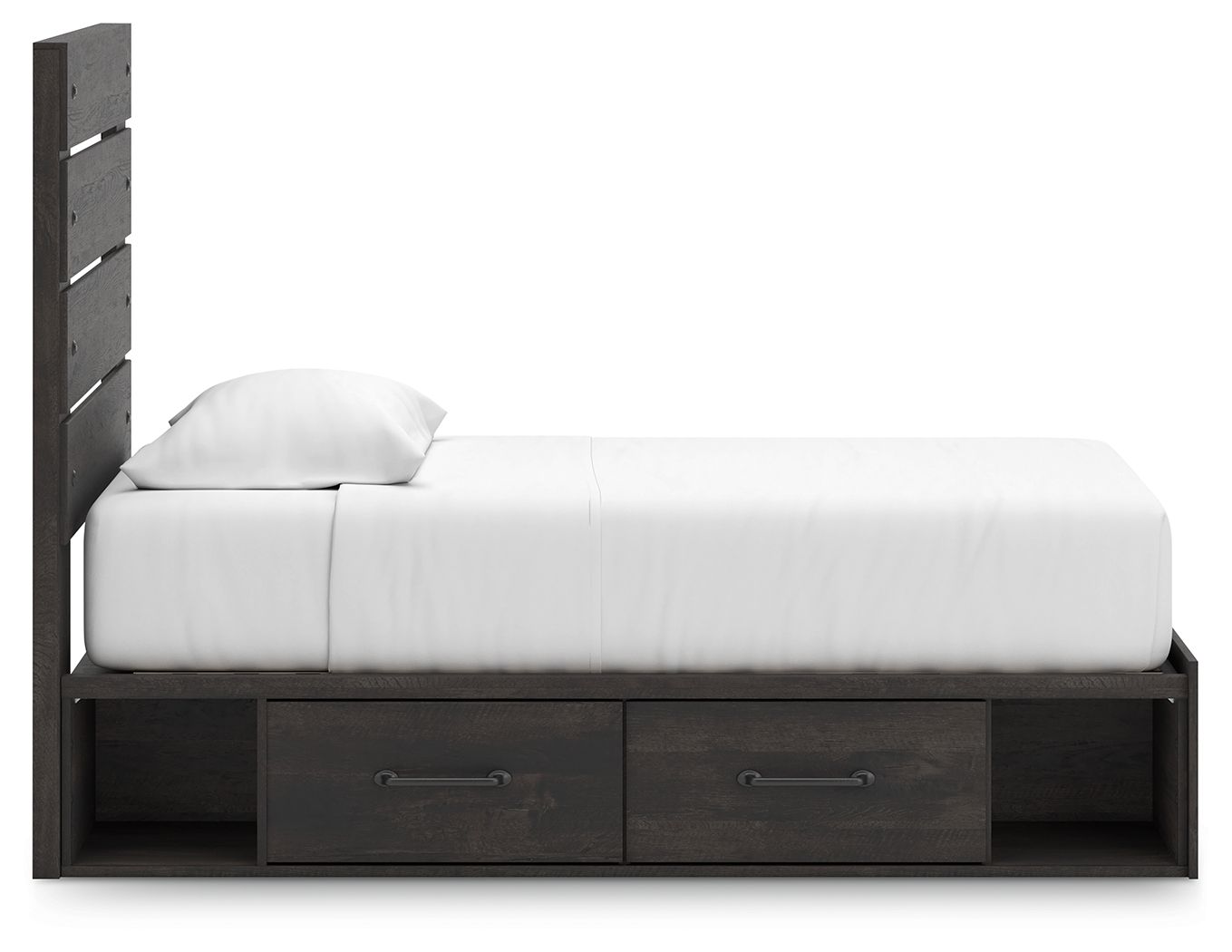 Ashley Furniture Hollivern - Twin Panel Storage Bed - Dark Gray - Image 10