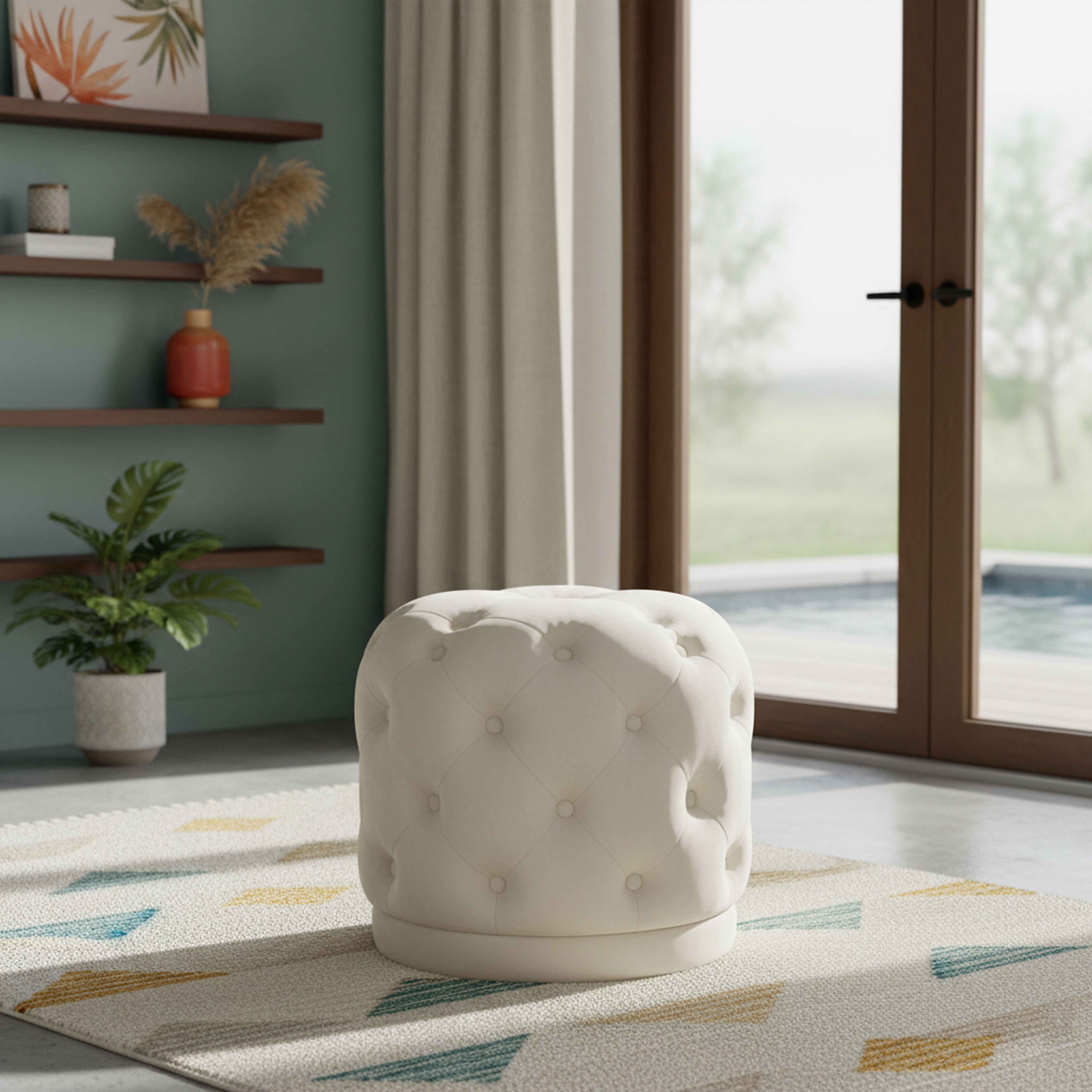 Harper - Ottoman / Stool - Cream