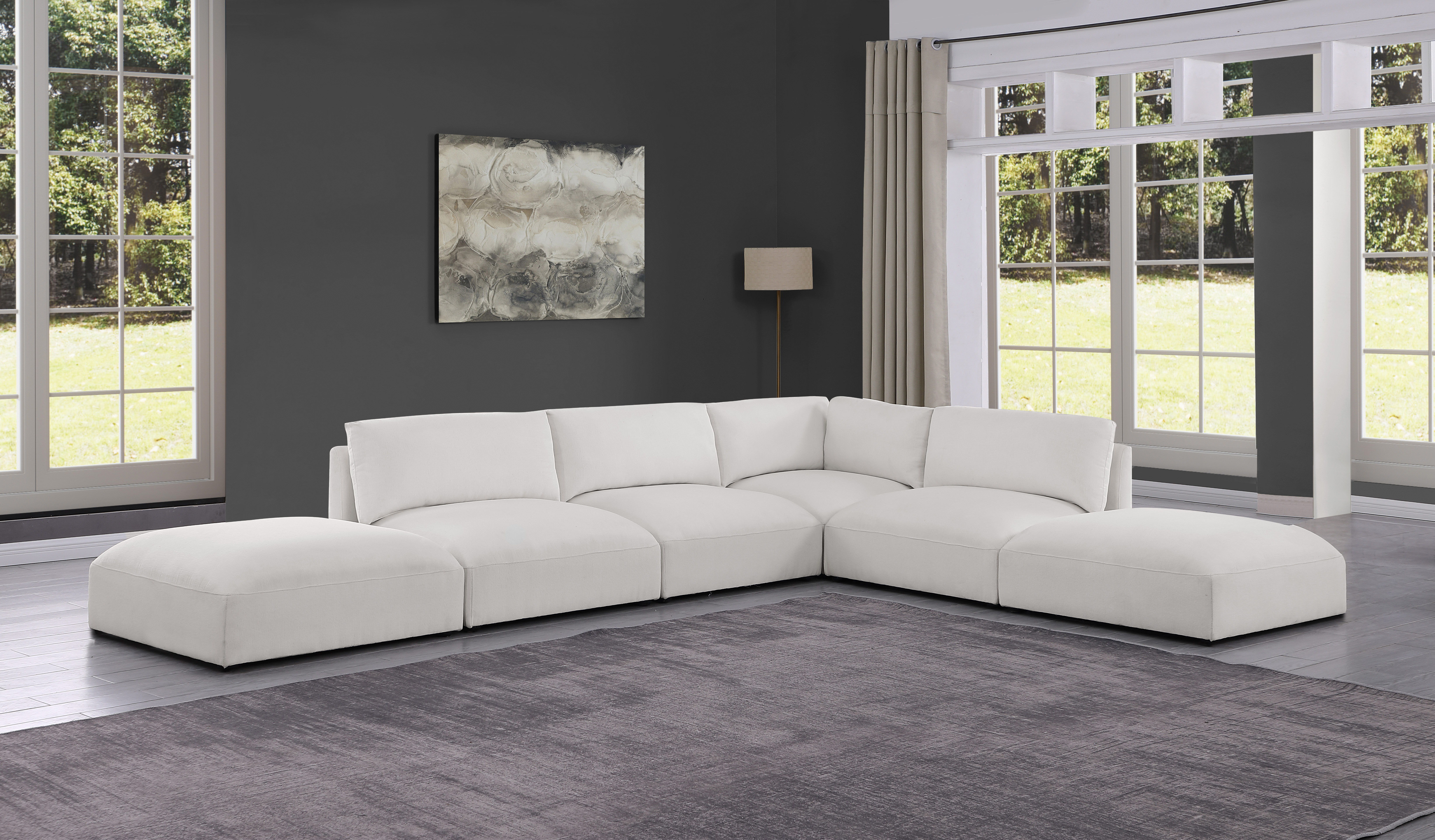 Ease - 7 Piece Modular Sectional - Cream