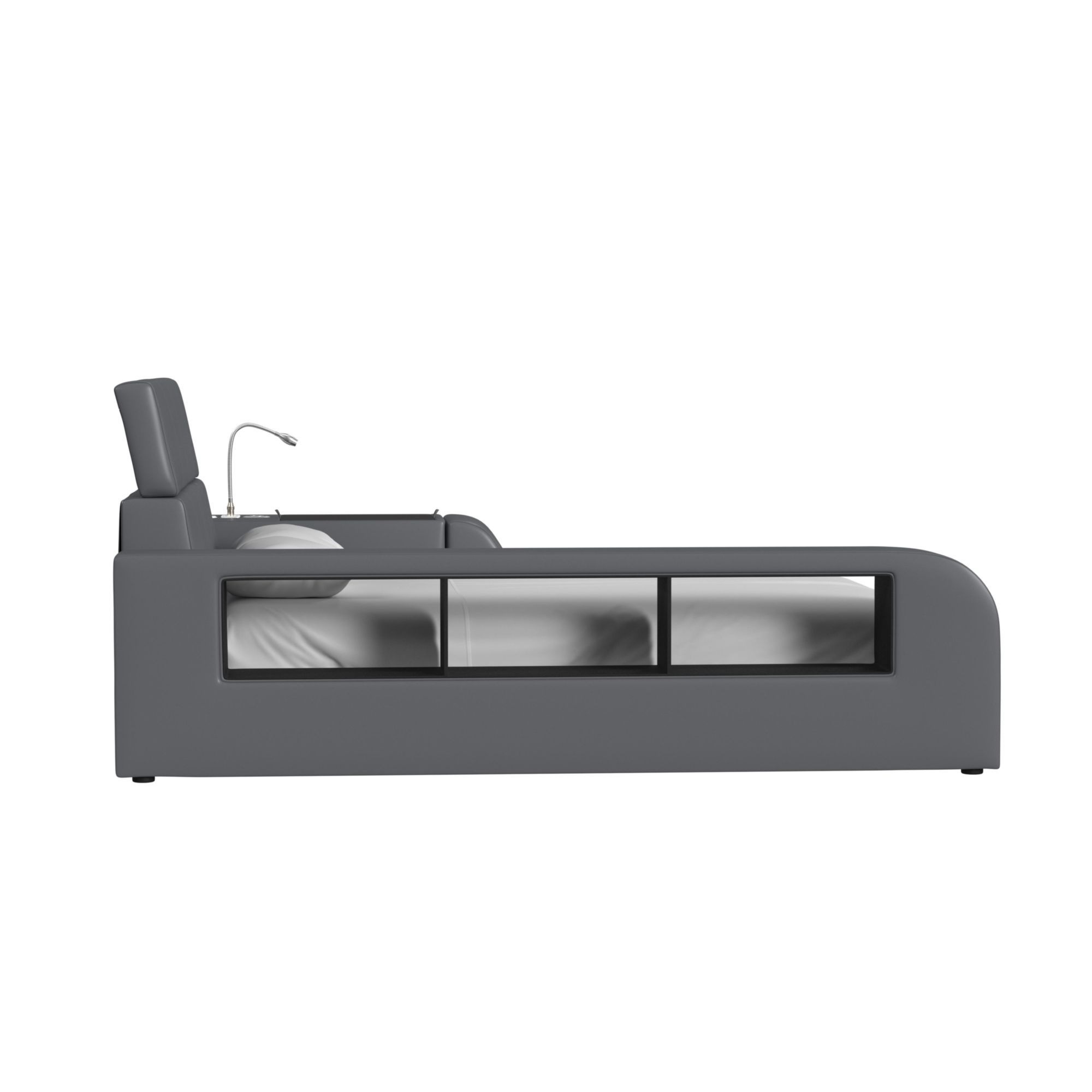 Valari - Full PU Transformer Bed With Electronic Features - Gray