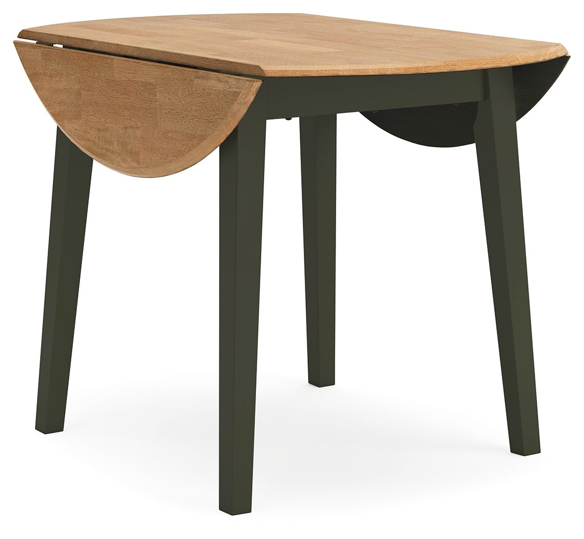 Ashley Furniture Gesthaven - 5 Pc. - Round Dining Room Drop Leaf Table, 4 Side Chairs - Natural / Green - Image 4