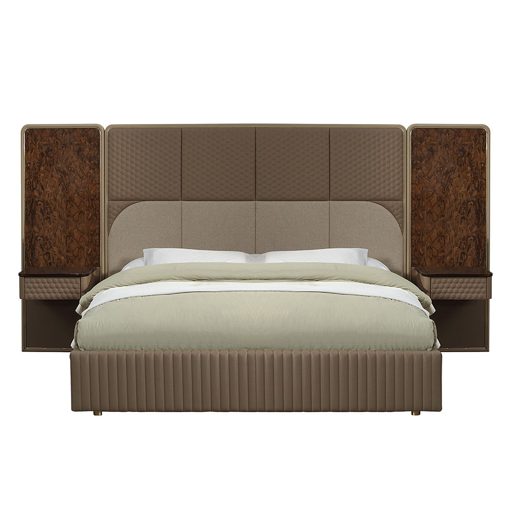 Marcelino - Eastern King Bed - Brown & Beige, light brown, view 3