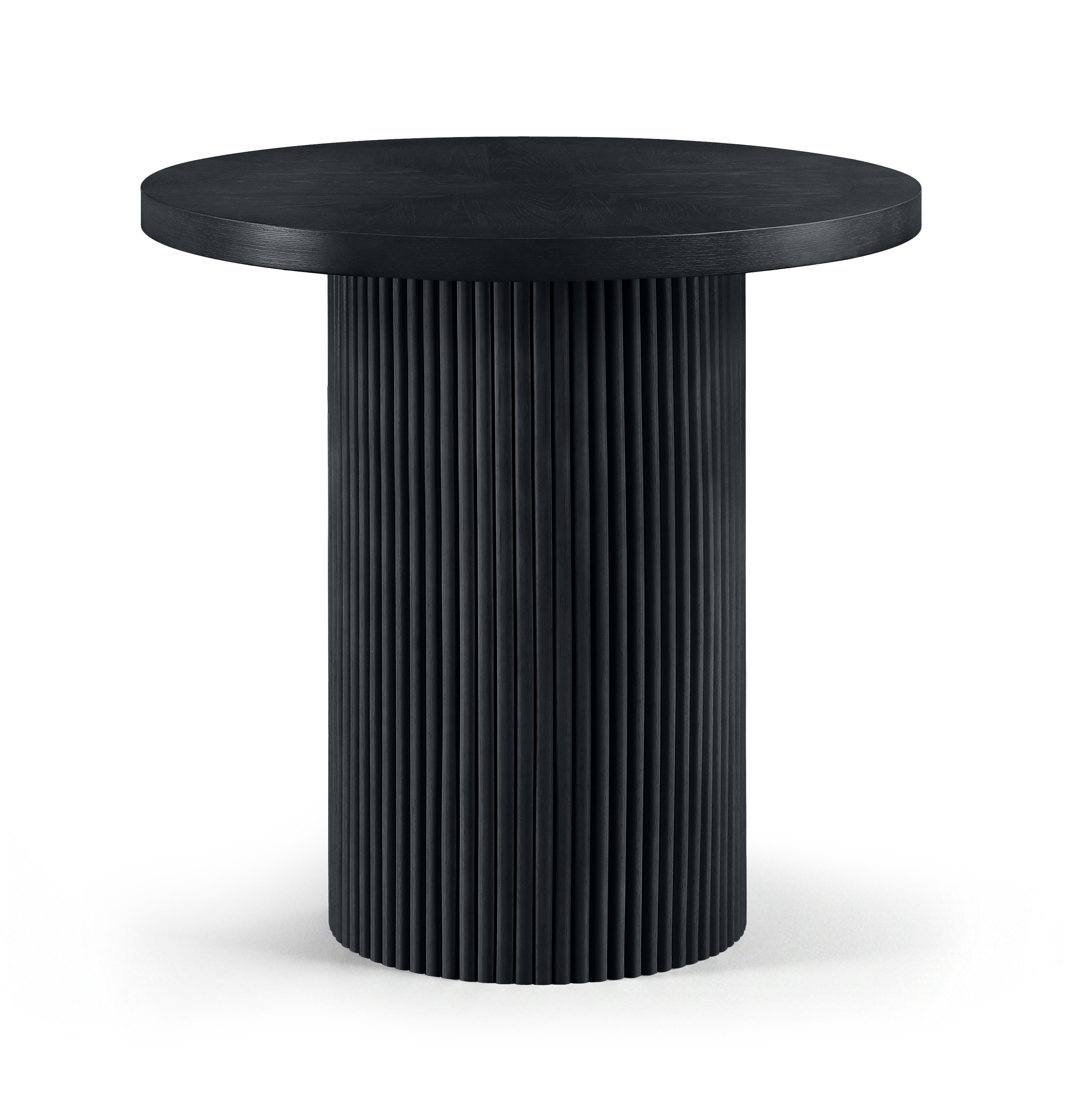 Belinda - Oak Veneer And Solid Wood Round Counter Height Table - Black